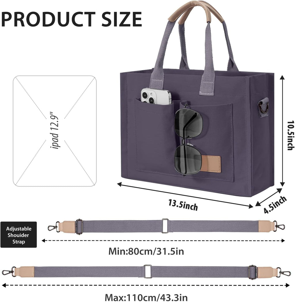 Tote Bags for Women Canvas Tote Purse Crossbody with Pockets Top Handle Shoulder Satchel Bag for Women