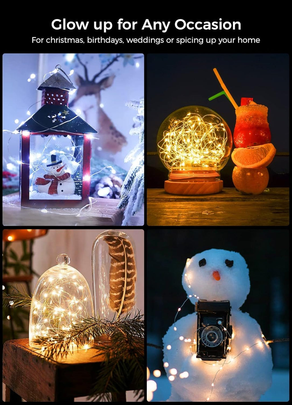 Brightown 12 Pack LED Fairy Lights Battery Operated String Lights - 7ft 20LED Waterproof Silver Wire Firefly Starry Moon Lights for DIY Crafts Wedding Table Centerpieces Party Bedroom Christmas