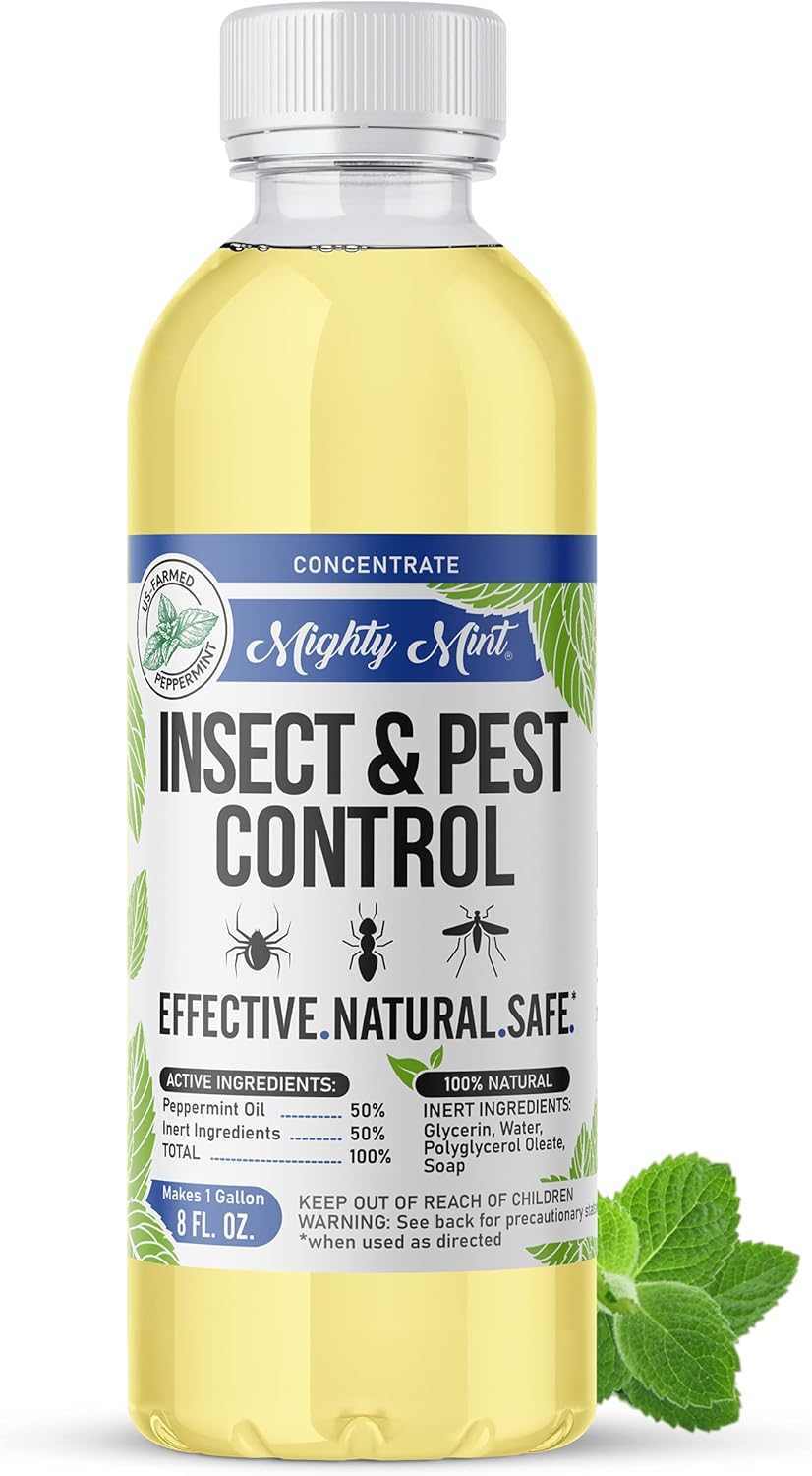 Mighty Mint Peppermint Oil Insect Repellent Spray – Natural Indoor & Outdoor Bug Control for Spiders, Ants, Roaches, and More – Plant-Based, Extra-Strong Formula - 16 oz