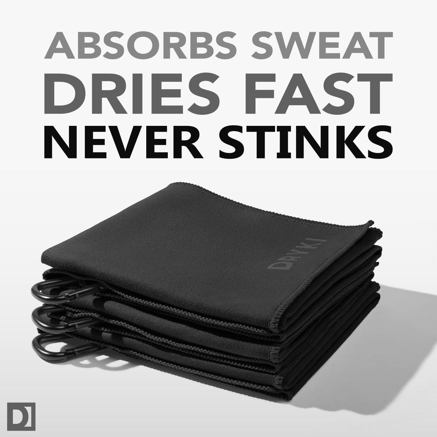 Sweat Absorbing Handkerchiefs - The Original Pocket-Sized Sweat Towels - Quick-Dry Microfiber Sweat Rags for Face, Hands, & Body - Men & Women - Gym, Sports, and Work (Black: 5 Pack)