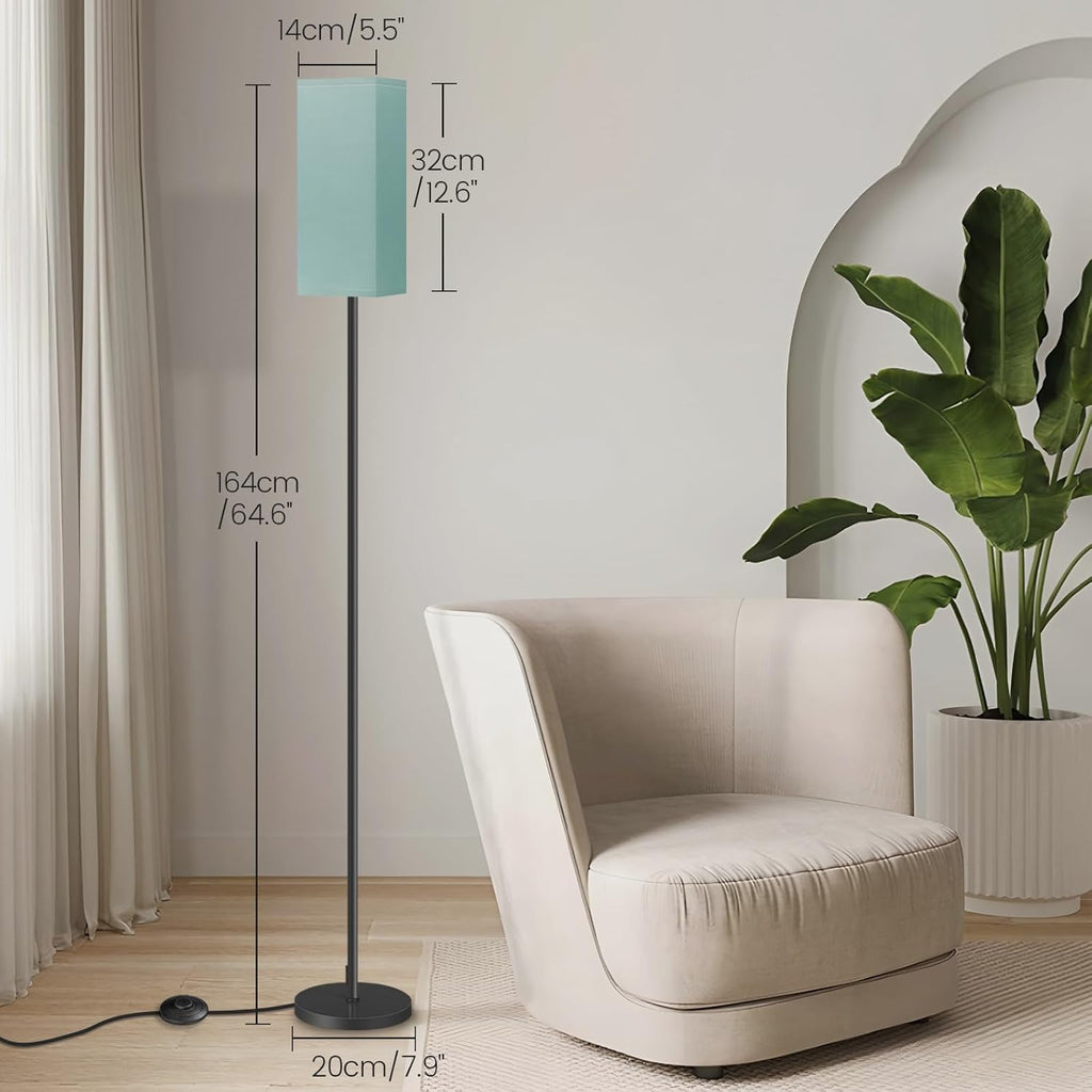 64.6" Floor Lamp, Pole with Foot Switch, Modern Standing Lamp Lampshade, Minimalist Freestanding Lamp (Bulb Not Included), for Living Room, Bedroom Office ETL Listed, Black and Beige E07LD05