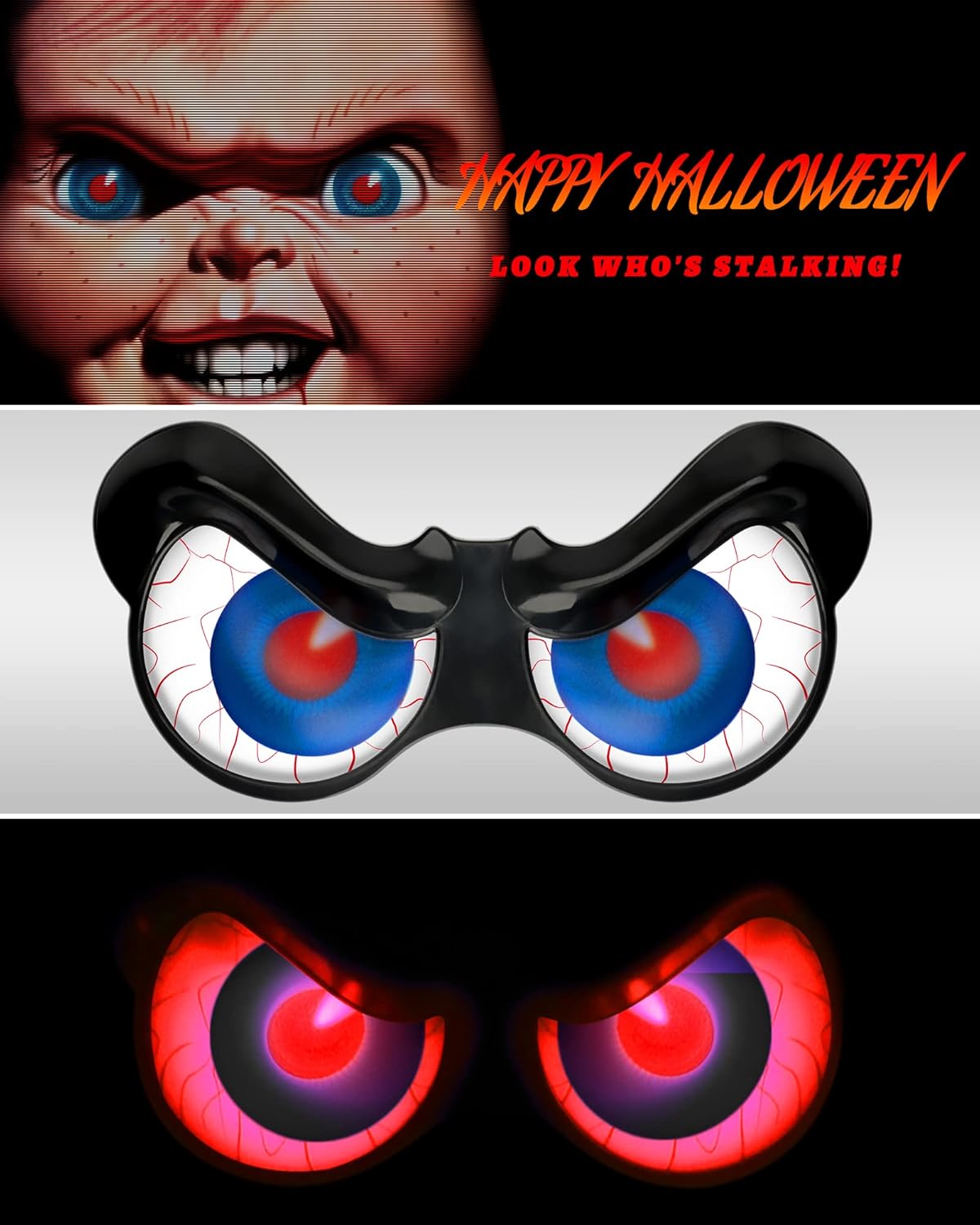 Halloween Decorations, 5 Pack Glowing & Flashing LED Eye Lights for Indoor/Outdoor Use, Bush, Yard, Window, Party