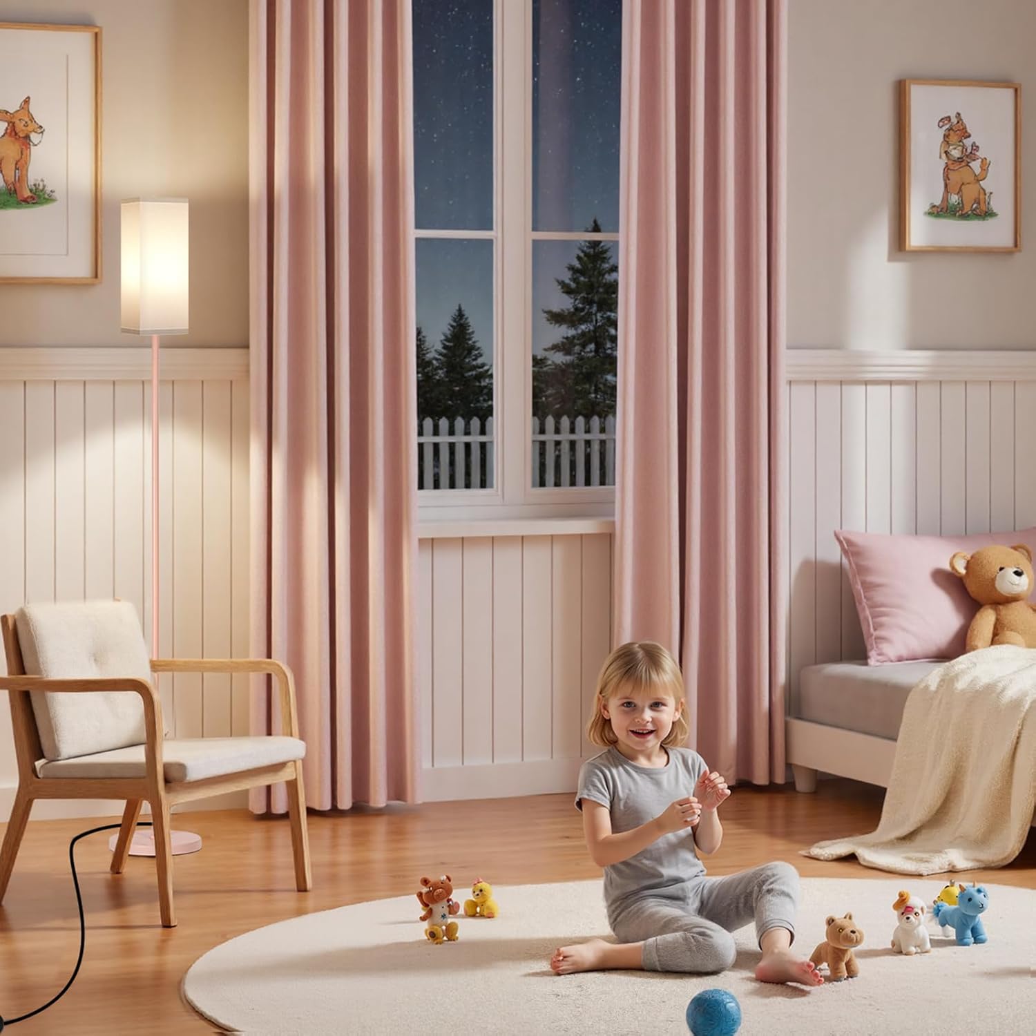 64.6" Floor Lamp, Pole with Foot Switch, Modern Standing Lamp Lampshade, Minimalist Freestanding Lamp (Bulb Not Included), for Living Room, Bedroom Office ETL Listed, Black and Beige E07LD05