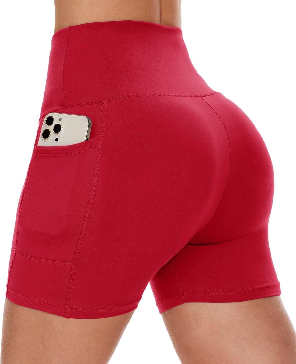 CAMPSNAIL Biker Shorts Women with Pockets - 3"/5"/8" High Waisted Workout Spandex Tummy Control Gym Running Yoga Shorts