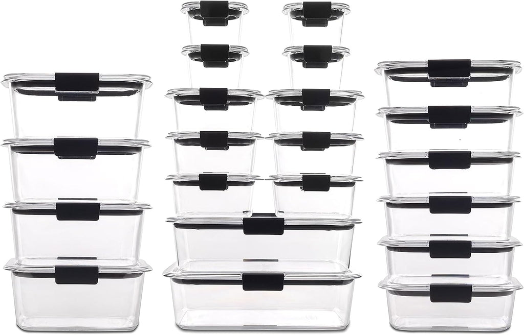 Rubbermaid Brilliance Food Storage Containers BPA Free Airtight Lids Ideal for Lunch Meal Prep & Leftovers Set of 5 (3.2 Cup)
