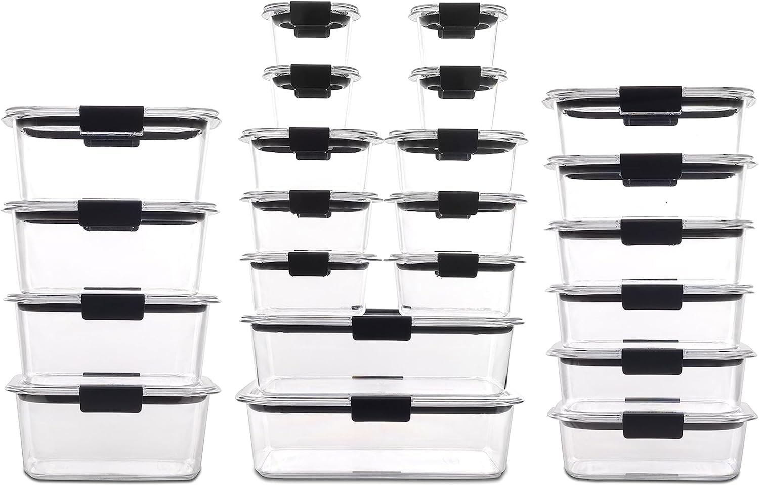 Rubbermaid Brilliance Food Storage Containers BPA Free Airtight Lids Ideal for Lunch Meal Prep & Leftovers Set of 5 (3.2 Cup)