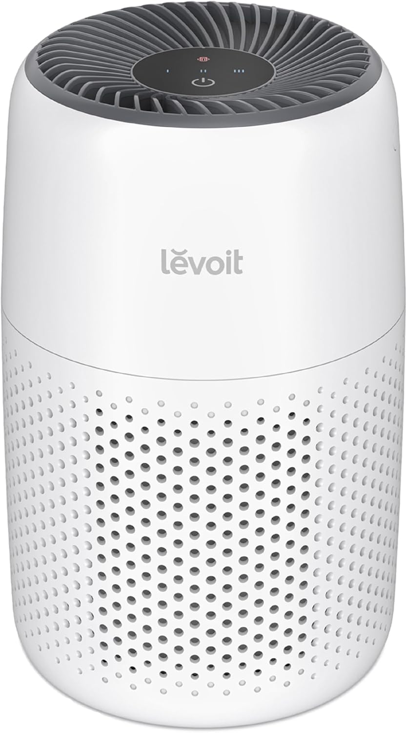 LEVOIT Air Purifiers for Bedroom Home Dorm, 3-in-1 Filter Cleaner with Fragrance Sponge for Better Sleep, Filters Smoke, Allergies, Pet Dander, Odor, Dust, Office, Desktop, Core Mini-P, White