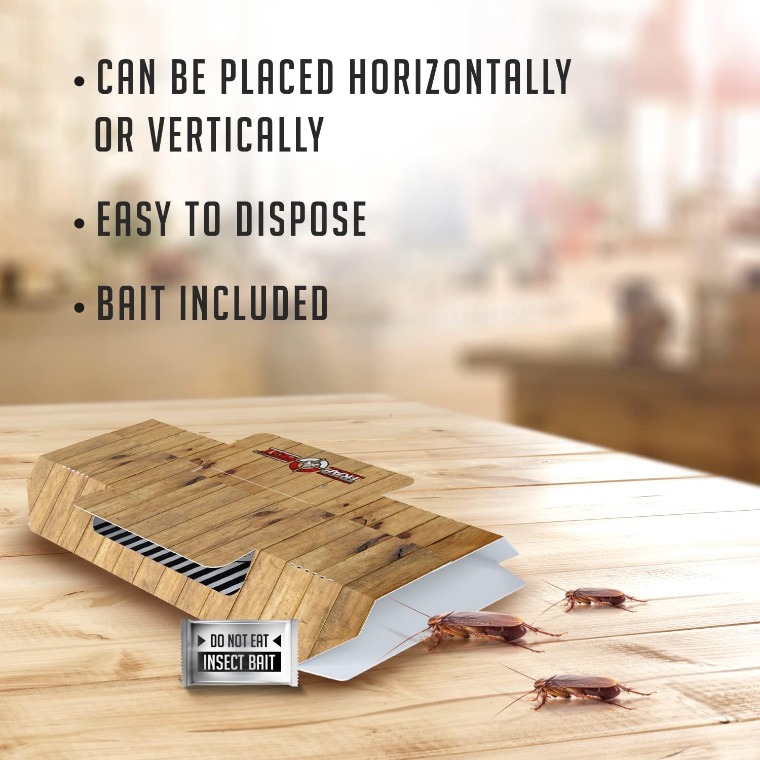 Roach Traps Indoor Sticky (18 Pack) - Glue Traps for Roaches Bug Traps with Roach Bait Traps - Long Lasting Non-Toxic Children and Pet Friendly - Trap a Pest