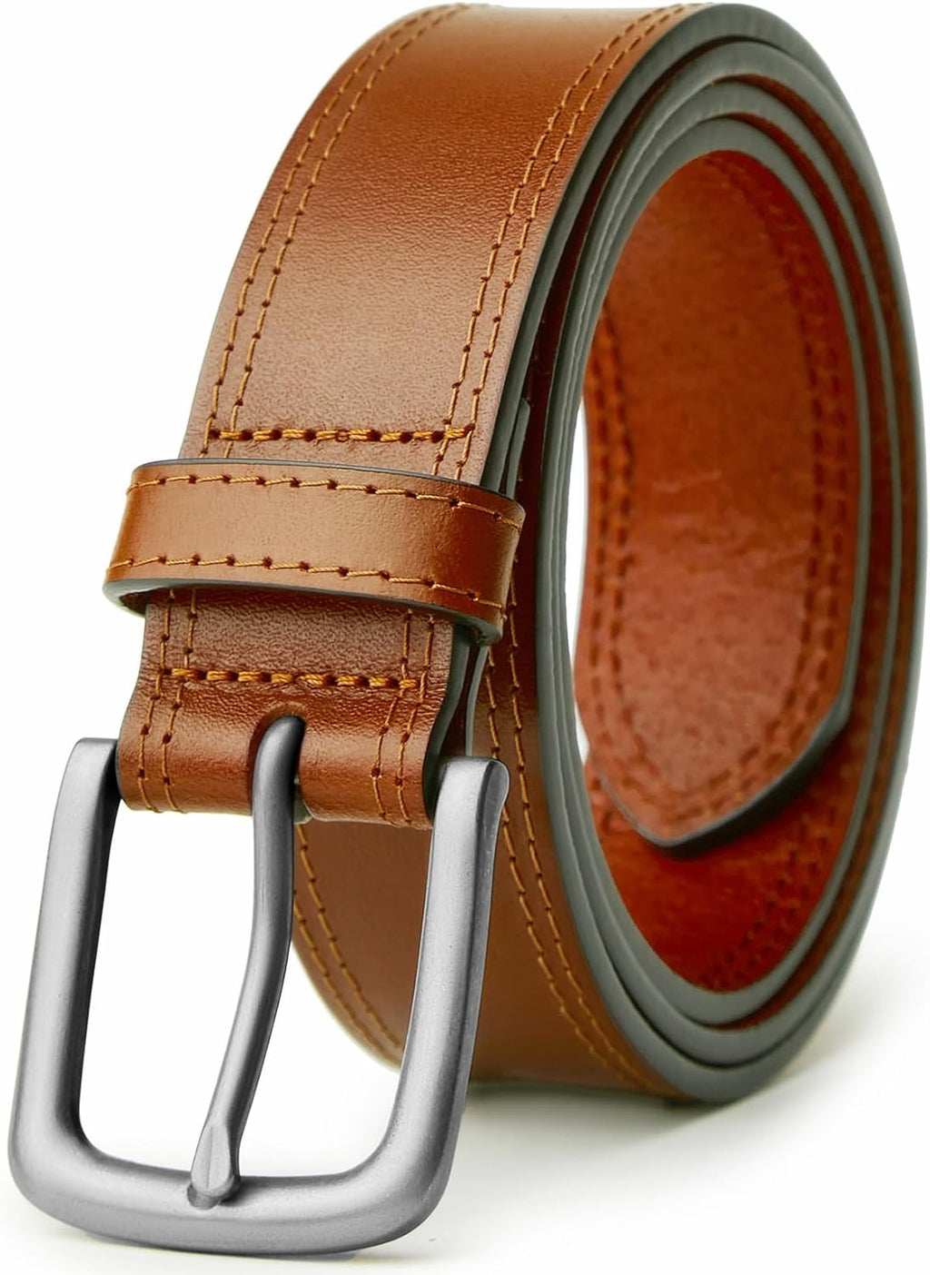 VATAN Men's Genuine Leather Casual Every Day Jeans Belts, Handmade Men Leather Belt with Gift Box