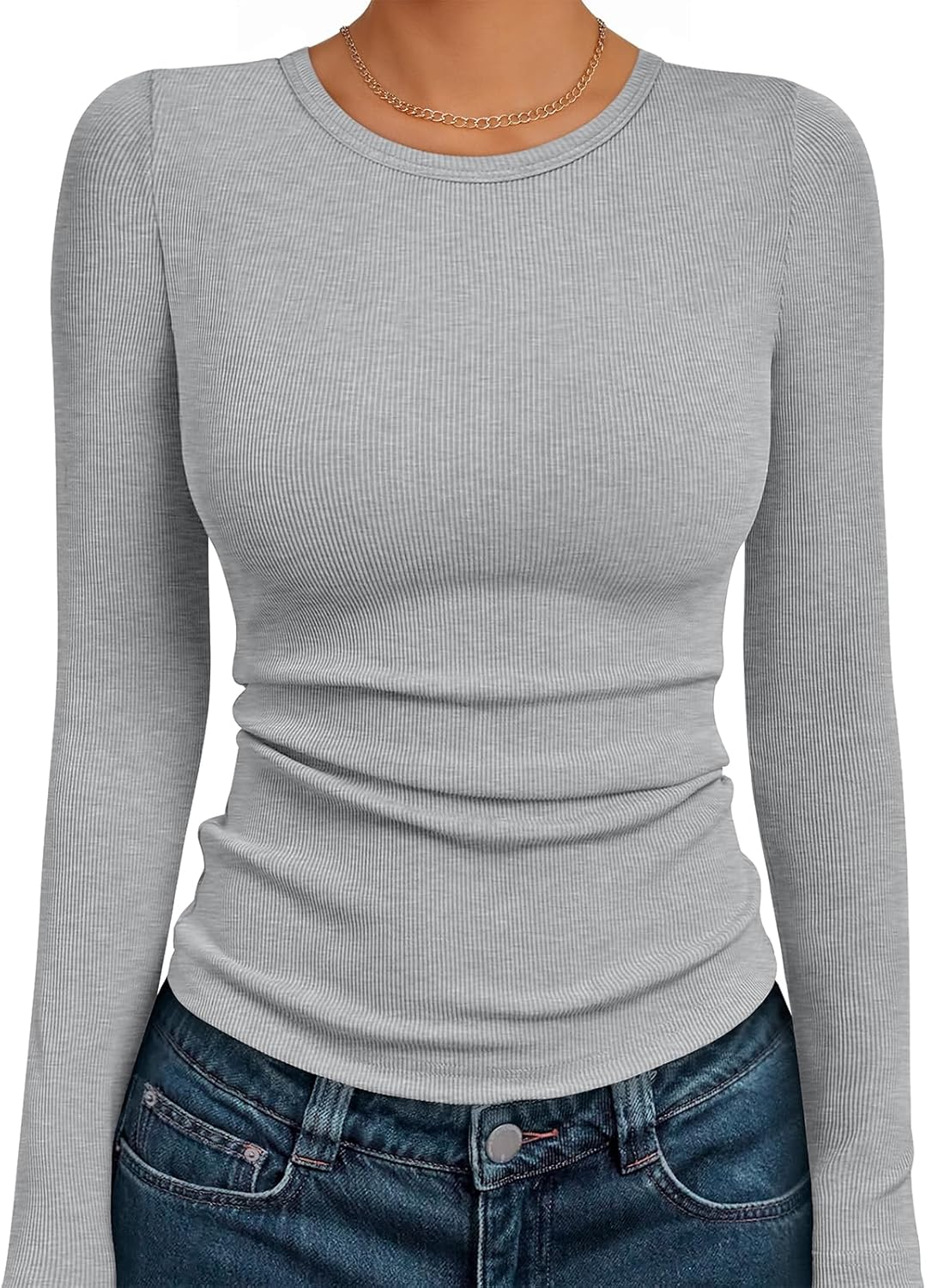 AUTOMET Long Sleeve Shirts Blouses Fall Fashion Ribbed Basic Tops Winter Clothes