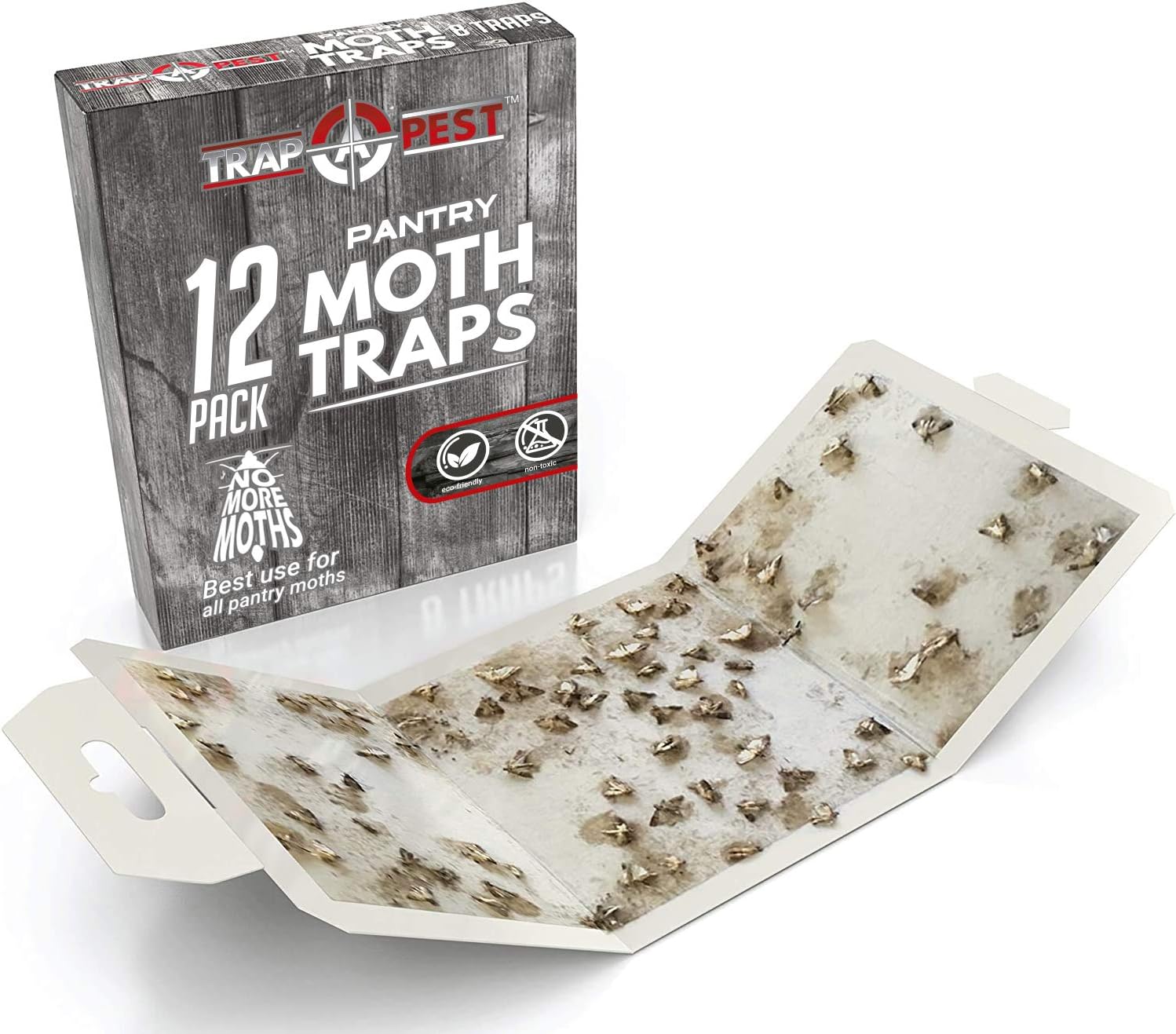 8 Pack Pantry Moth Traps- Safe and Effective for Food and Cupboard- Glue Traps with Pheromones for Pantry Moths