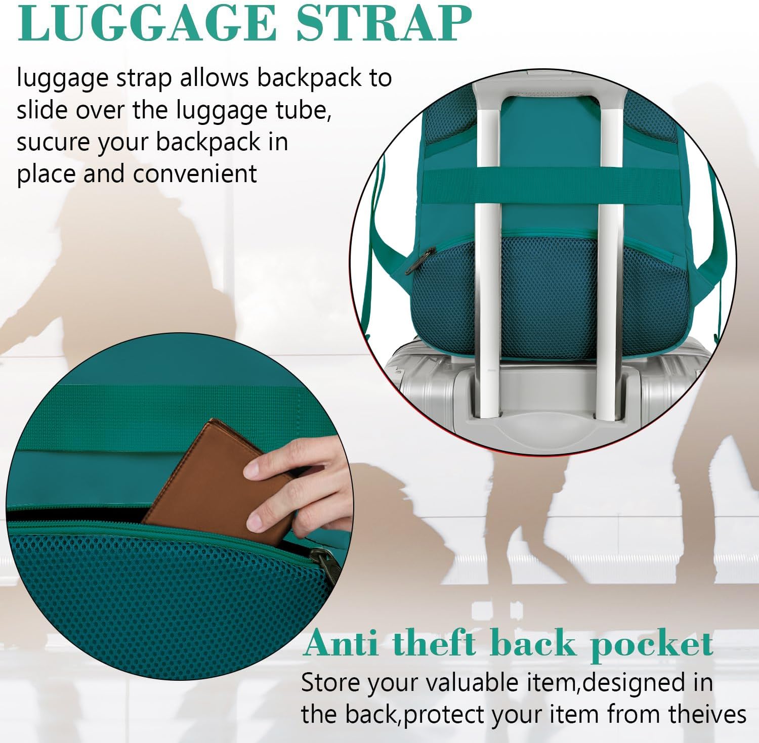 MATEIN Travel Laptop Backpack, Business Anti Theft Slim Sturdy Laptops Backpack with USB Charging Port, Water Resistant College School Computer Bag Gift for Men & Women Fits 15.6 Inch Notebook, Grey