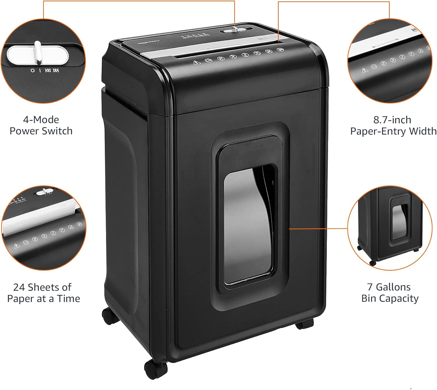 Basics 8-Sheet Cross Cut Paper Shredder and Credit Card Shredder - Black