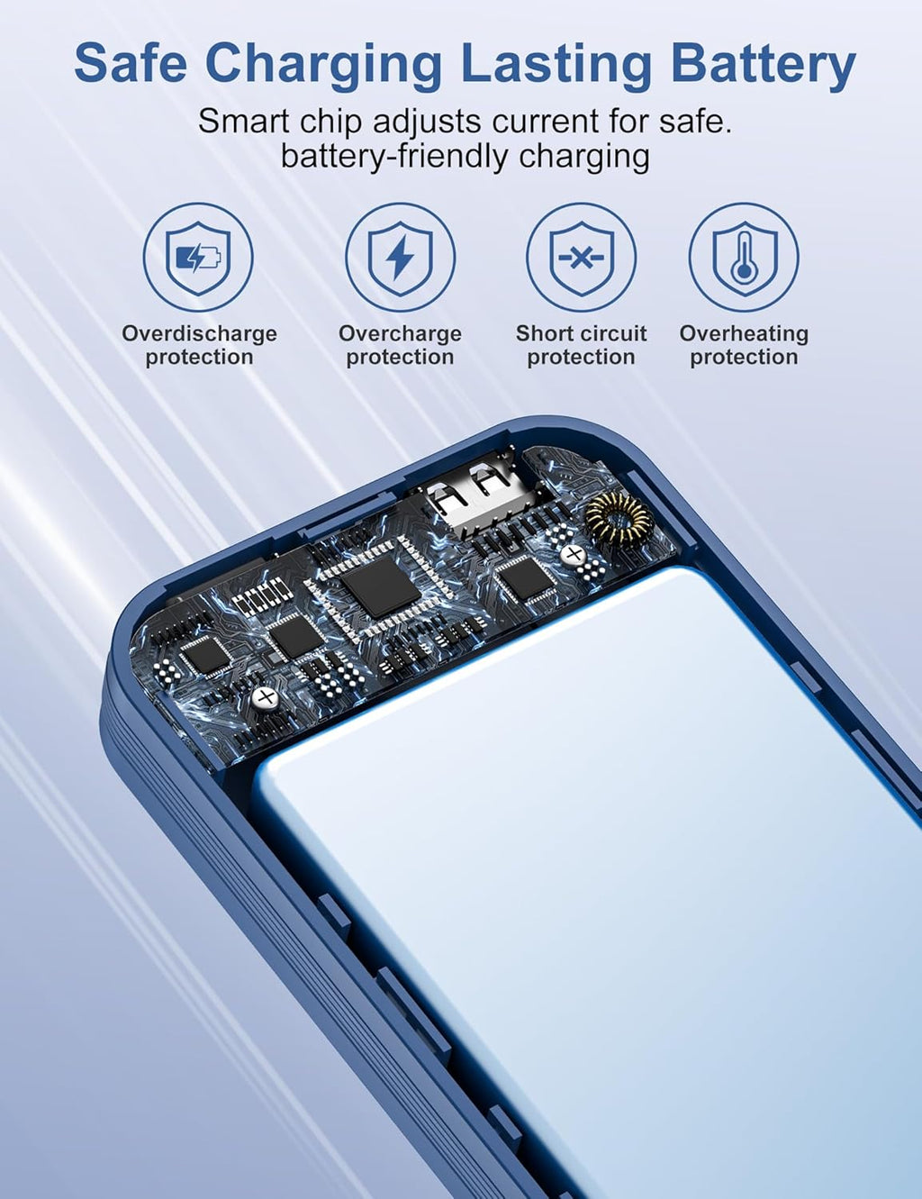 Portable Charger Power Bank, 12000mAh 22.5W USB C Fast Charging with Built-in Cables and Wall Plug, Travel Essential Battery Pack with LED Display for iPhone, iPad, Samsung Pink