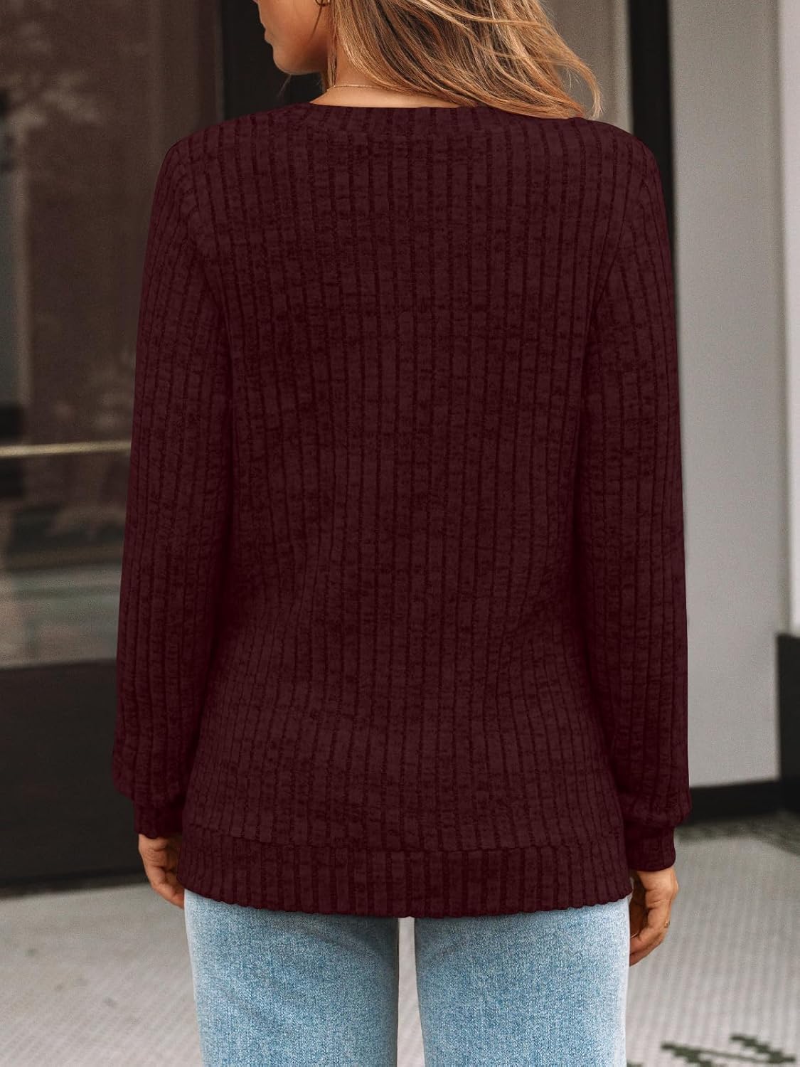 AUTOMET Womens V Neck Long Sleeve Shirt Fall Fashion Tops Tunic Dressy Casual Sweater Clothes Cute Trendy Work Outfits 2025