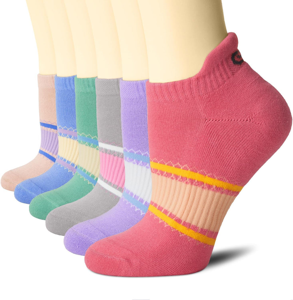 CS CELERSPORT 6 Pairs Ankle Athletic Running Socks Low Cut Sports Tab Socks for Men and Women