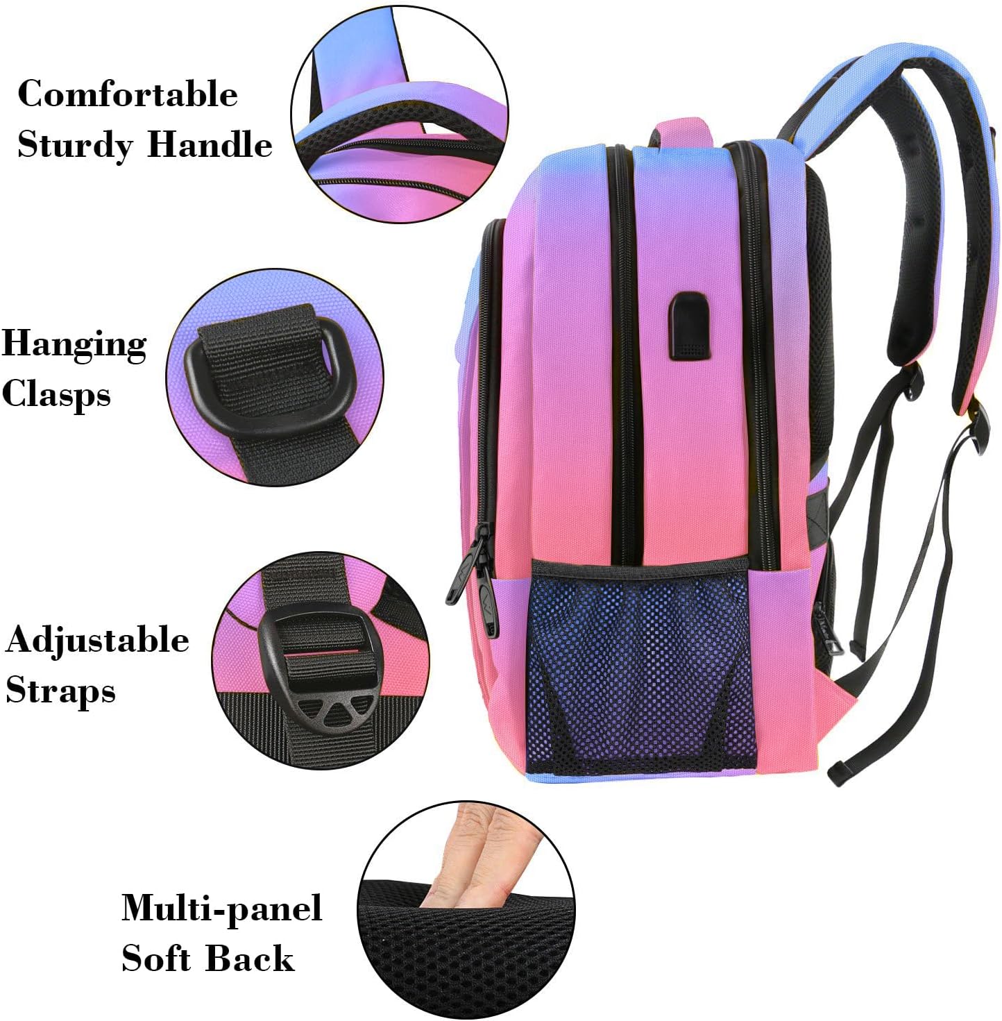 MATEIN Travel Laptop Backpack, Business Anti Theft Slim Sturdy Laptops Backpack with USB Charging Port, Water Resistant College School Computer Bag Gift for Men & Women Fits 15.6 Inch Notebook, Grey