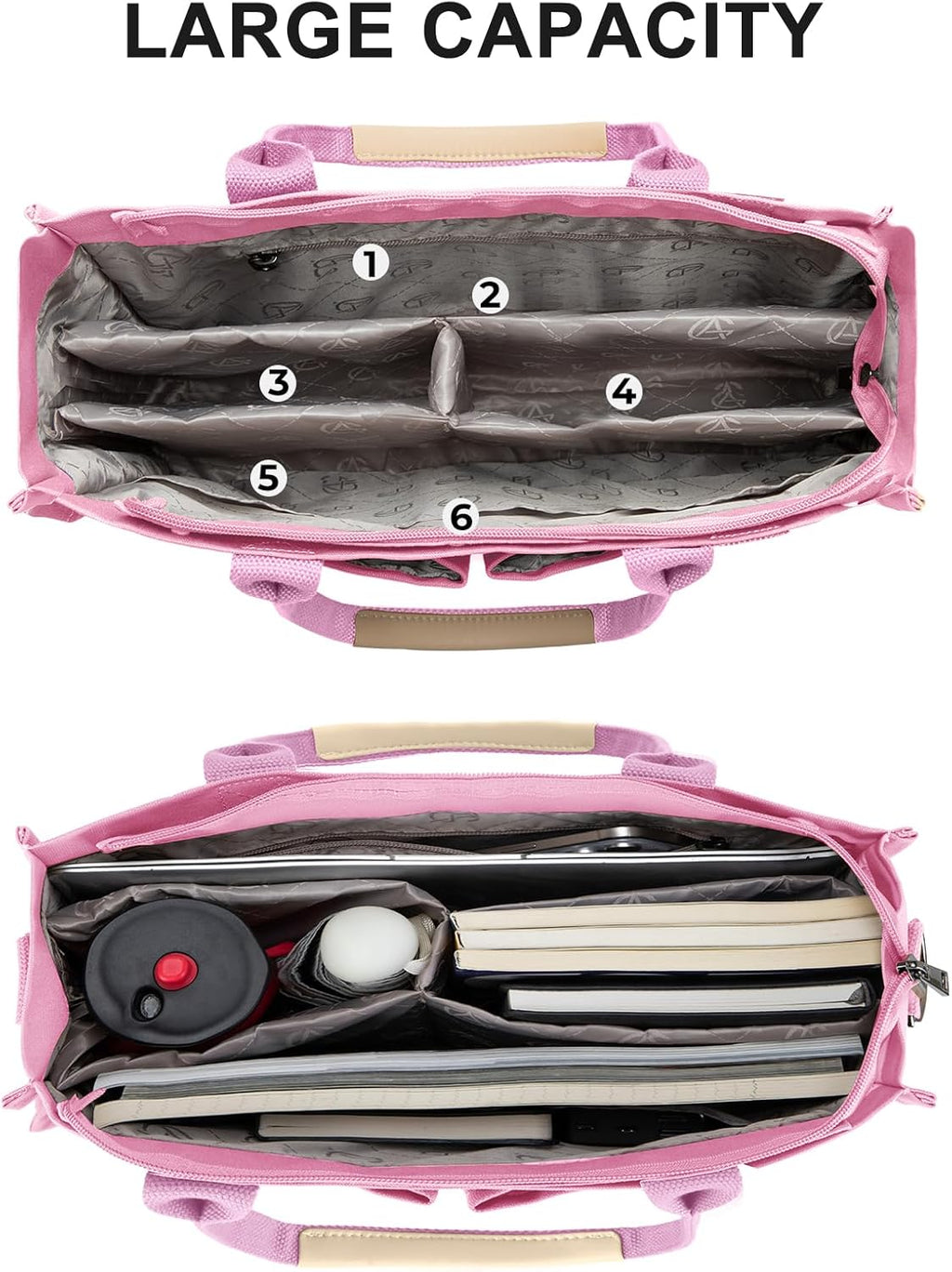 Tote Bags for Women Canvas Tote Purse Crossbody with Pockets Top Handle Shoulder Satchel Bag for Women