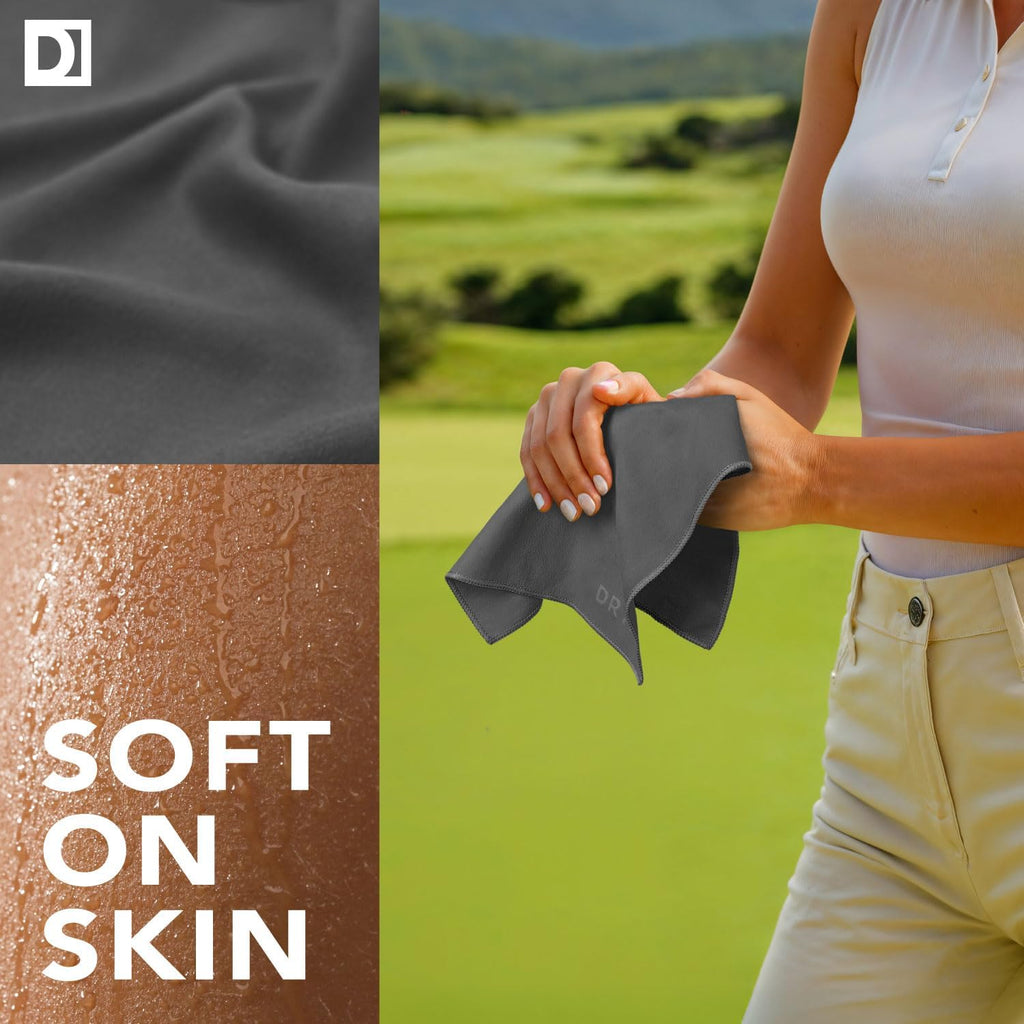 Sweat Absorbing Handkerchiefs - The Original Pocket-Sized Sweat Towels - Quick-Dry Microfiber Sweat Rags for Face, Hands, & Body - Men & Women - Gym, Sports, and Work (Black: 5 Pack)