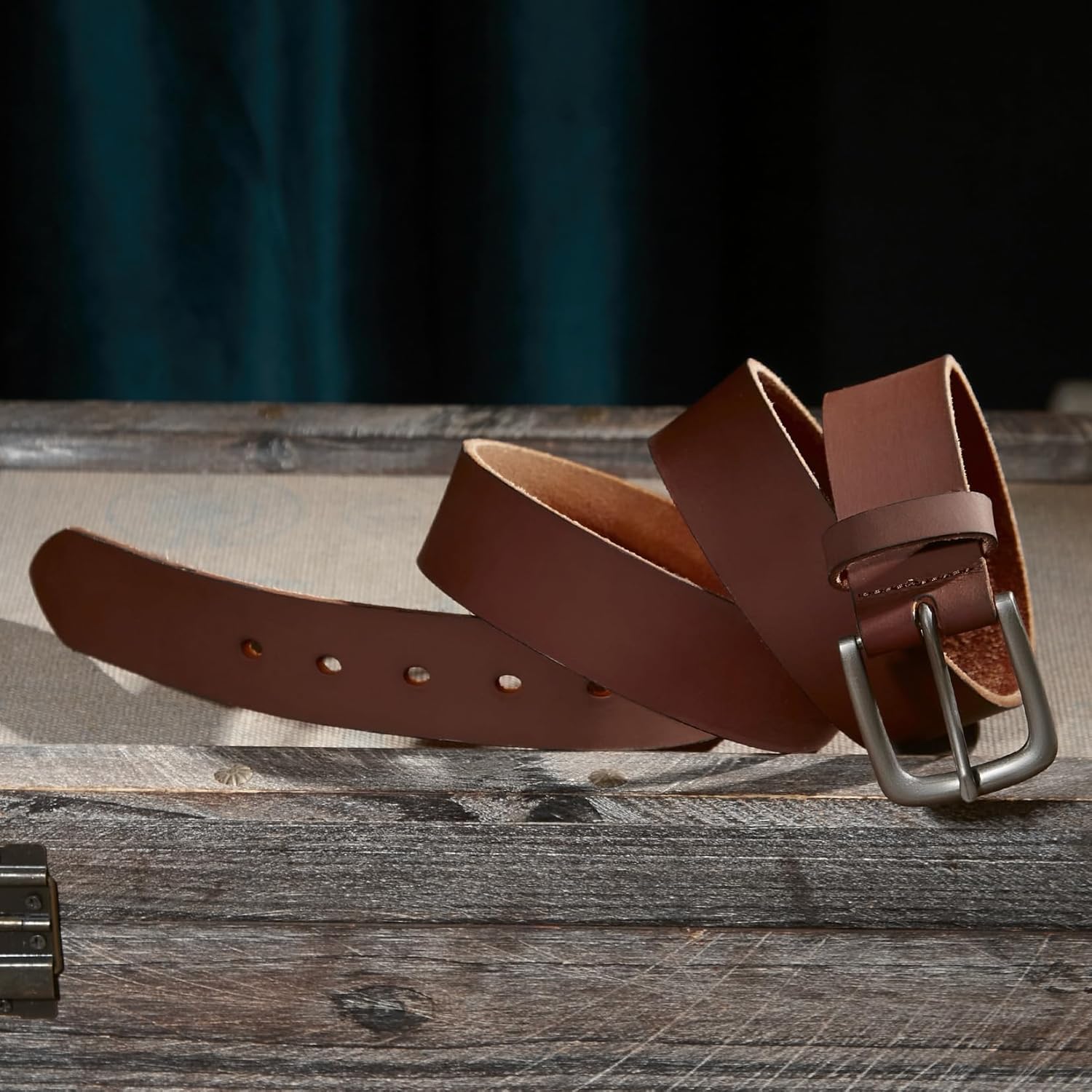 VATAN Men's Genuine Leather Casual Every Day Jeans Belts, Handmade Men Leather Belt with Gift Box