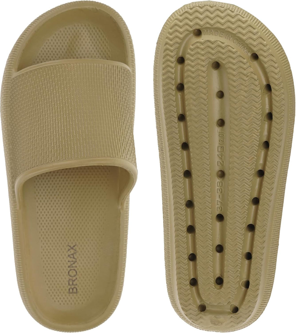 BRONAX Pillow Slippers for Women and Men | House Slides Shower Sandals | Cushioned Thick Sole