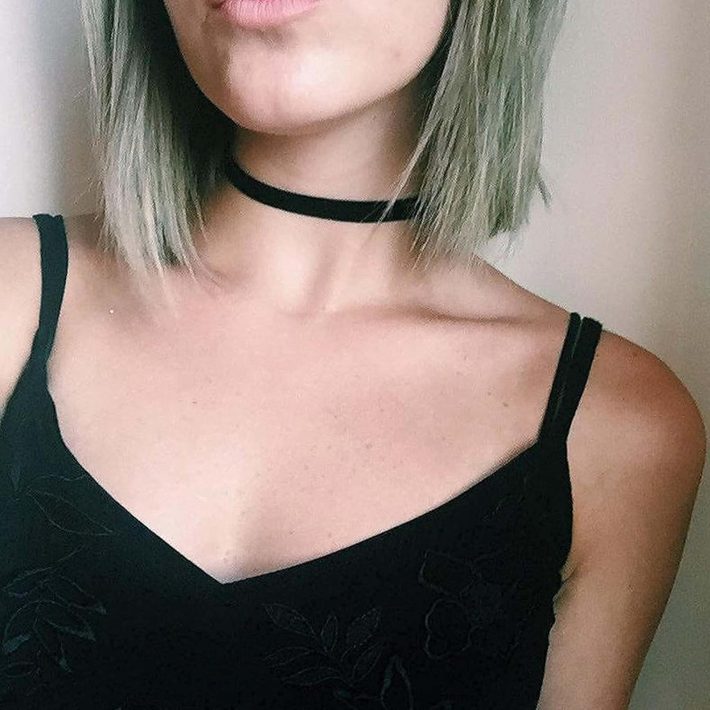 Fesciory Black Necklaces for Women, Adjustable Layered Velvet Leather Lace Collar Necklace, Goth Jewelry Gifts.