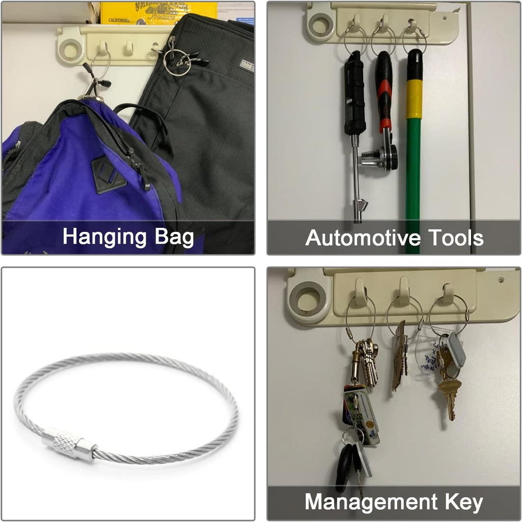 CooBigo 16 Pack Stainless Steel Loops 2mm Coated Wire Keychain Cable Large Keyrings 6 inch Key Chain for Luggage Tags, Key Tags, Keyrings, Kitchen utensils, Duster-Assorted Colors