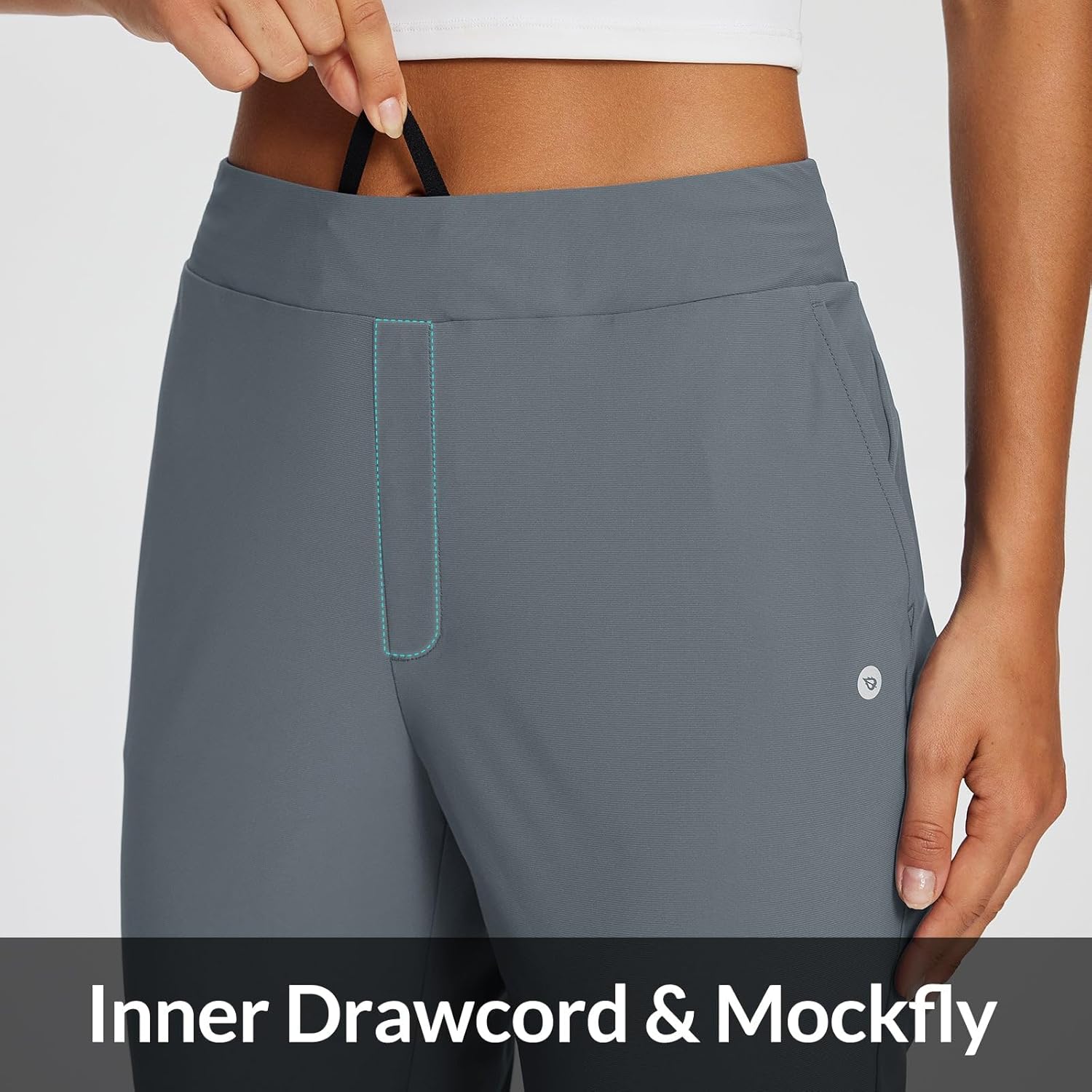 baleaf Womens Travel Pants Lightweight Stretch with Zipper Pockets Petite Ankle Dressy Golf Work Business Casual Slacks