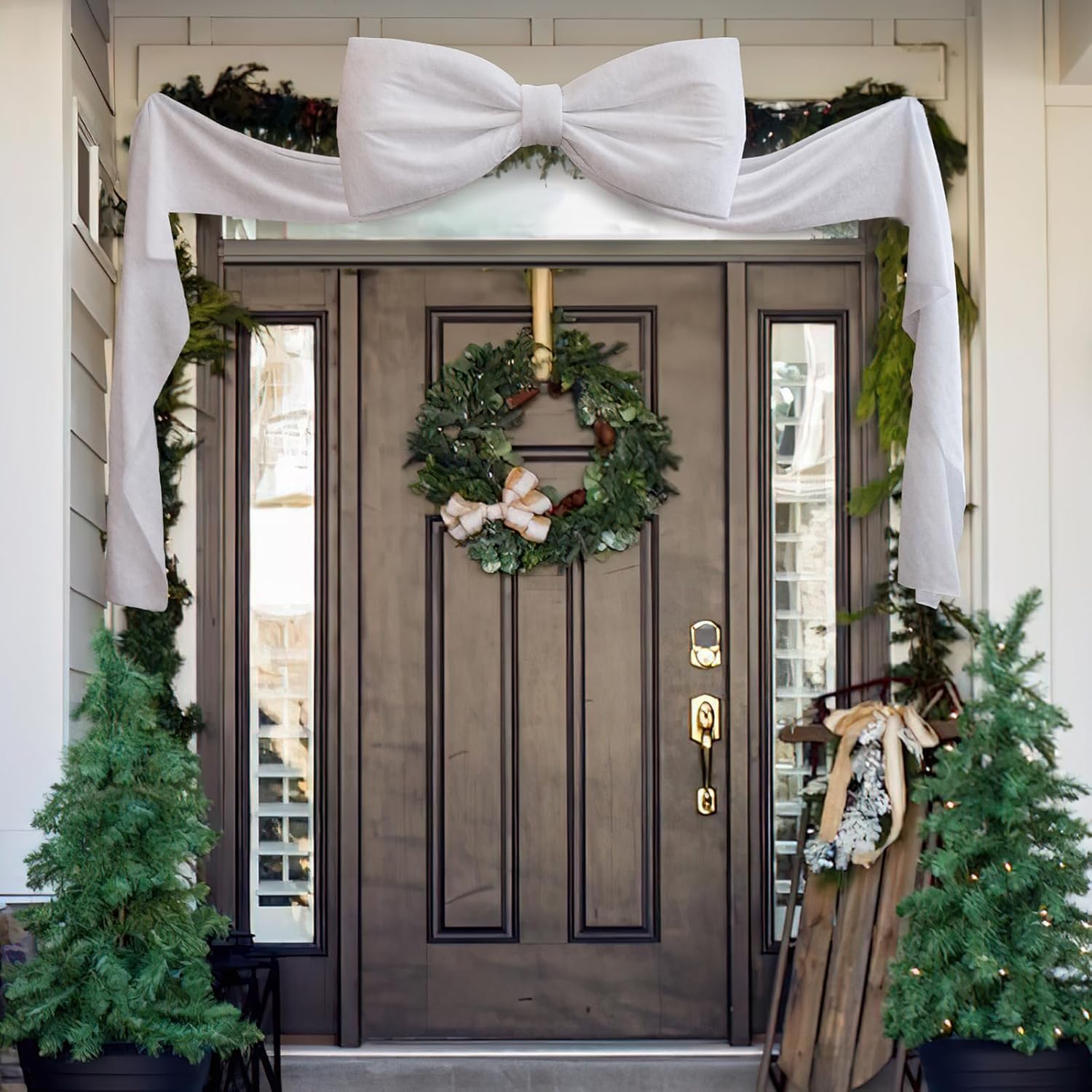 Christmas Decorations - Christmas Decor - 6 Ft Giant Bows for Christmas Tree - Big Red Velvet Bow for Tree Topper Window Wall Mantle - Indoor Home Room Party Valentines Xmas Decoration