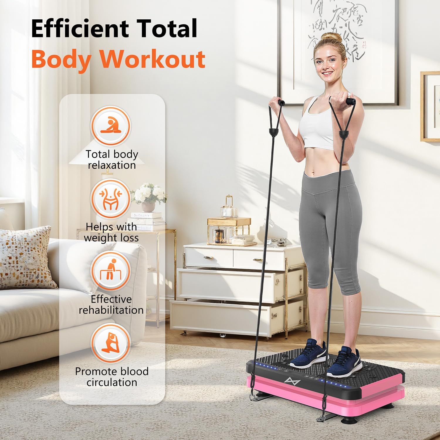 AXV Vibration Plate Fitness Platform Exercise Machine Vibrating Shaking Full Body Shaker Workout Vibrate Stand Shake Board Sport Gym for Weight Loss Fat Burner for Women Men