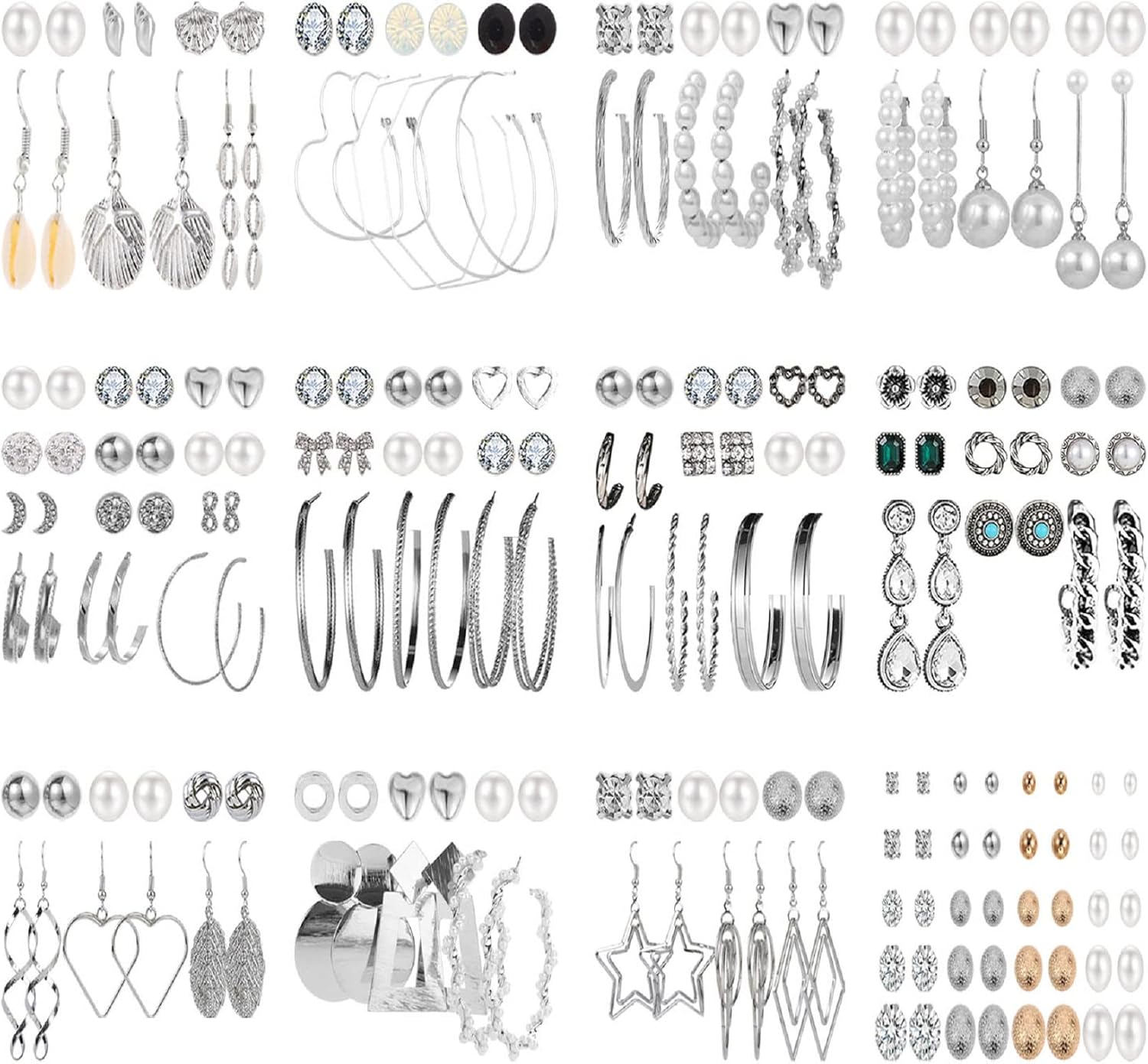 NEWITIN 69 Pieces Gold Jewelry Set for Women Fashion Costume Jewelry Gold Plated Necklace Bracelet Earrings Set for Women