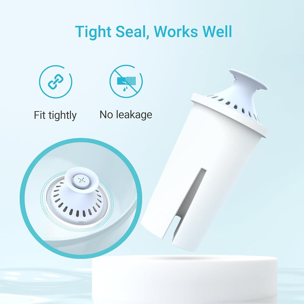 AQUA CREST Replacement for Brita Filter, Brita Water Pitchers and Dispensers, Classic OB03, Mavea 107007, and More, NSF Certified Pitcher Water Filter, 1 Year Filter Supply, 6 Count