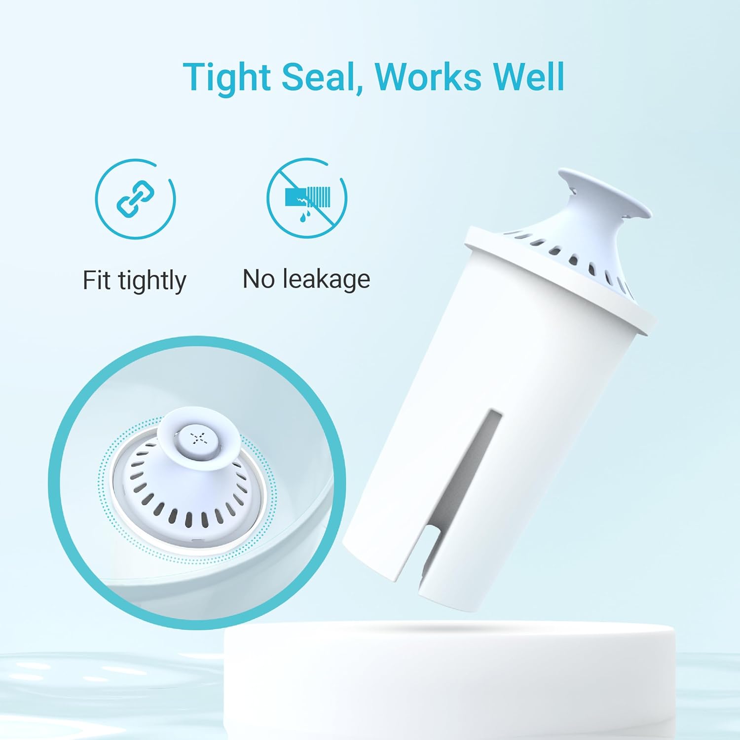 AQUA CREST Replacement for Brita Filter, Brita Water Pitchers and Dispensers, Classic OB03, Mavea 107007, and More, NSF Certified Pitcher Water Filter, 1 Year Filter Supply, 6 Count