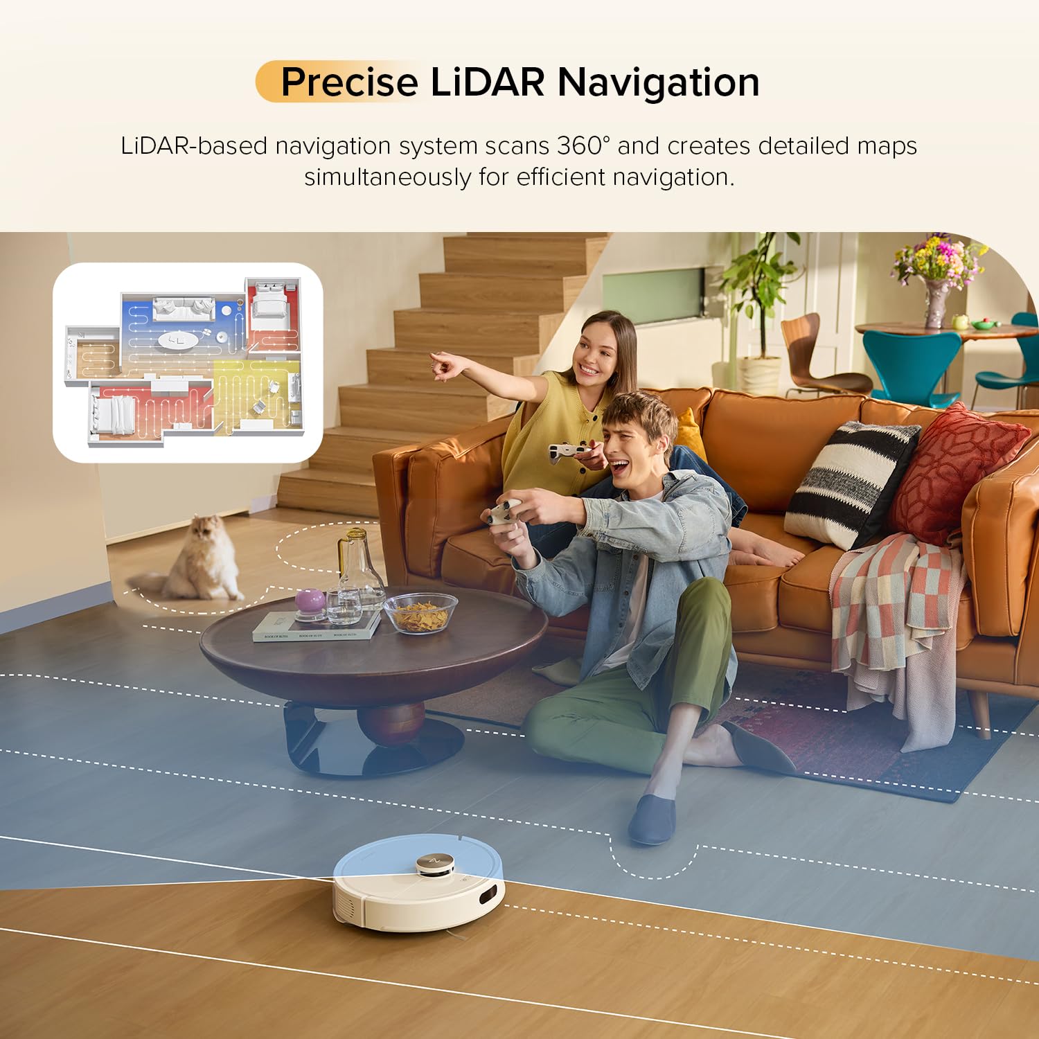 roborock Q7 M5+ Robot Vacuum and Mop, Upgraded from Q5 Max+, Up to 7-9 Weeks Self-Empty, 10000Pa Suction, Dual Anti-Tangle System for Pet Hair & Carpet, PreciSense LiDAR Navigation, App Control, Black