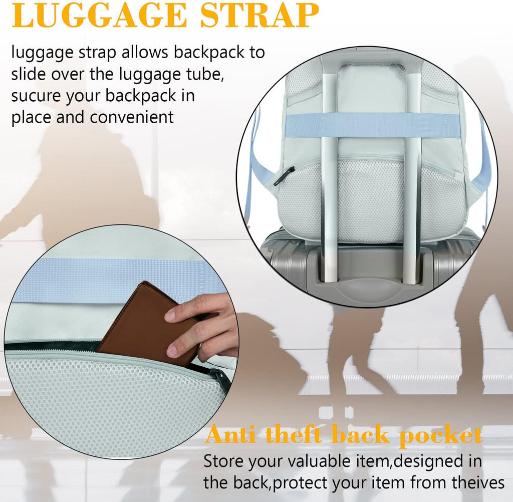 MATEIN Travel Laptop Backpack, Business Anti Theft Slim Sturdy Laptops Backpack with USB Charging Port, Water Resistant College School Computer Bag Gift for Men & Women Fits 15.6 Inch Notebook, Grey