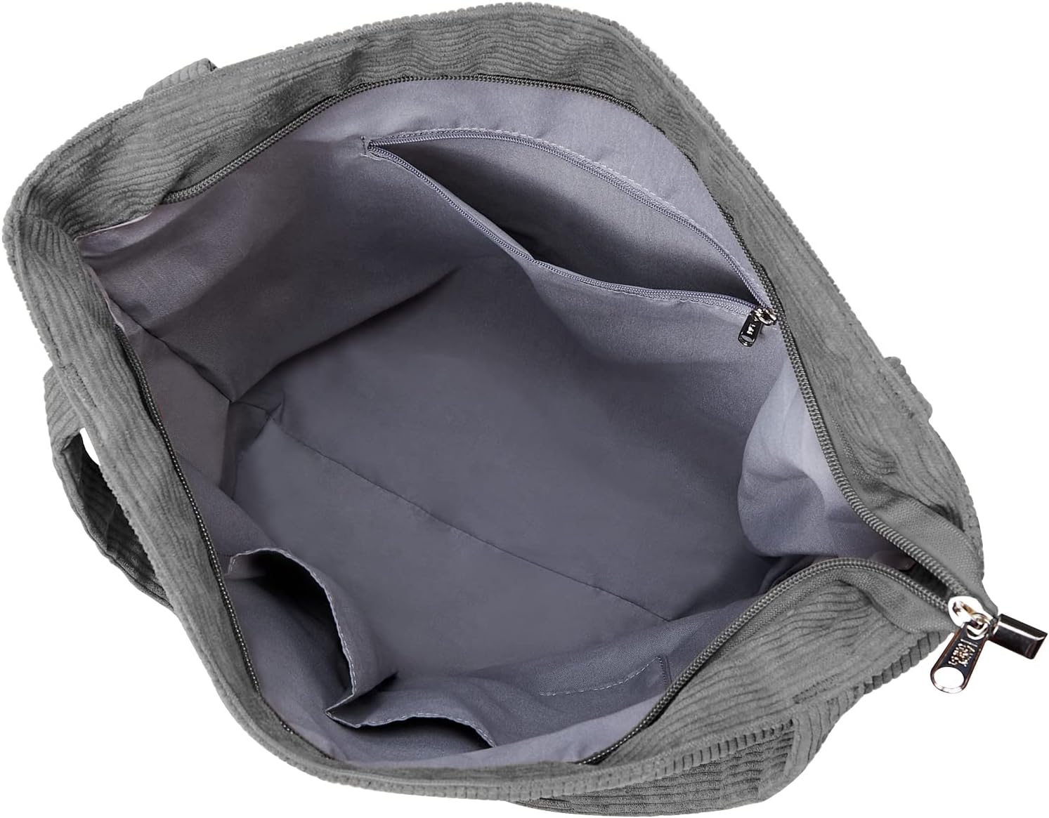 KALIDI Women Corduroy Tote Bag Zipper Casual Tote's Handbag Big Capacity Shoulder Bag with Pockets