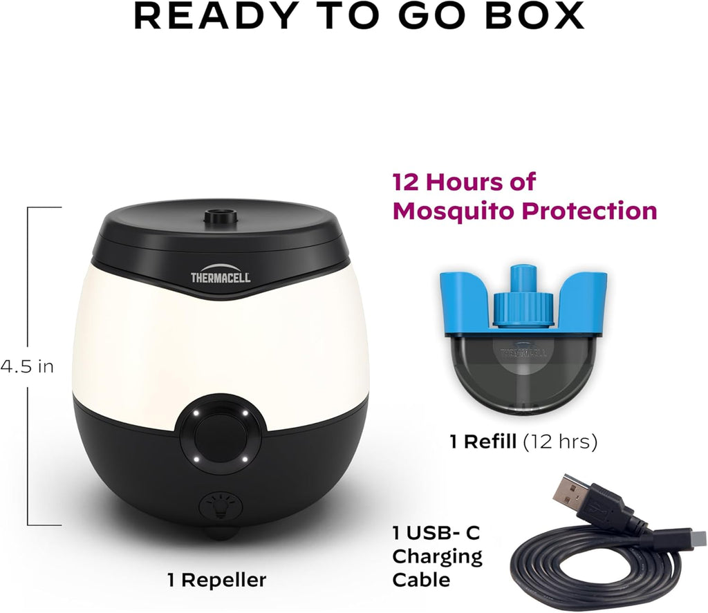 Thermacell E-Series Rechargeable Mosquito Repeller with 20’ Mosquito Protection Zone; Bug Spray Alternative; Scent Free