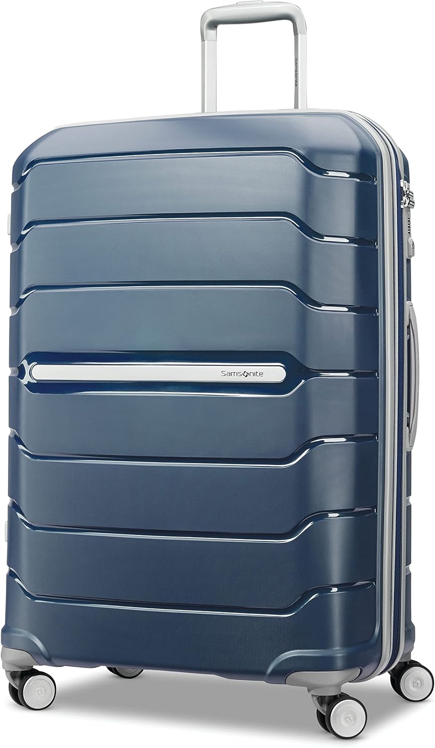 Samsonite Freeform Hardside Carry-On Luggage with Spinner Wheels - Hardshell Suitcase - TSA, Airline-Approved - Expandable Hard Shell, Smooth Rolling Wheels for Lightweight Travel - Navy
