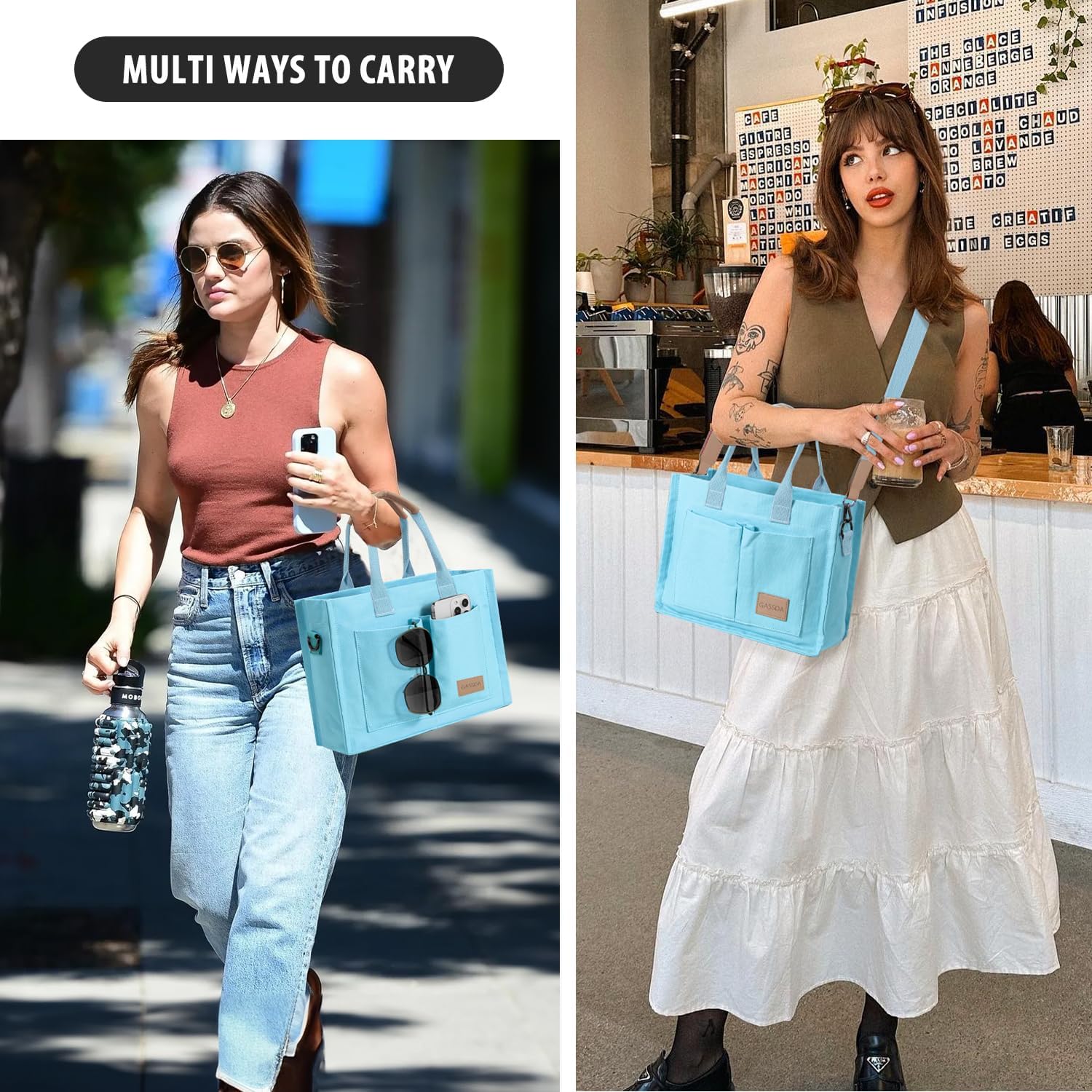 Tote Bags for Women Canvas Tote Purse Crossbody with Pockets Top Handle Shoulder Satchel Bag for Women