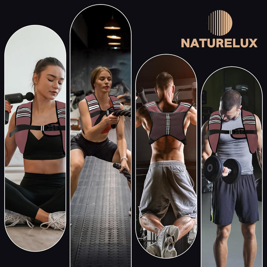 Weighted Vest Men or Women - 5/10/15/20/25/30lbs Weights with Reflective Stripe, Weighted Vest for Workout Equipment for Strength Training Running - Walking Weight Loss