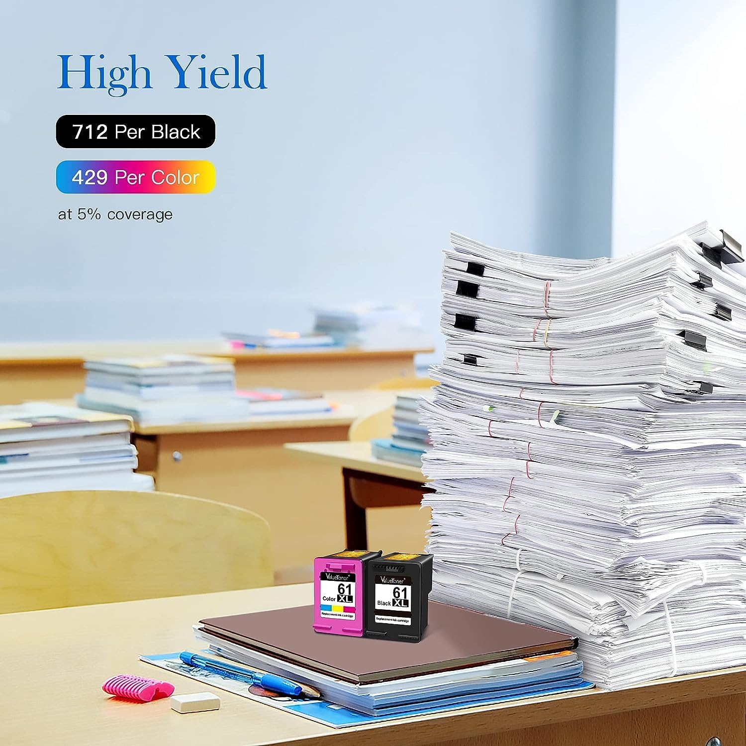 Valuetoner 245XL Ink Cartridge Replacement for Canon 245XL 246XL Combo Pack PG-245XL CL-246XL for Pixma TR4520 TR4527 MG2522 MG2520 MX490 MX492 TS202 TS302 TS3320 MG2920 Printer (Black, Color)