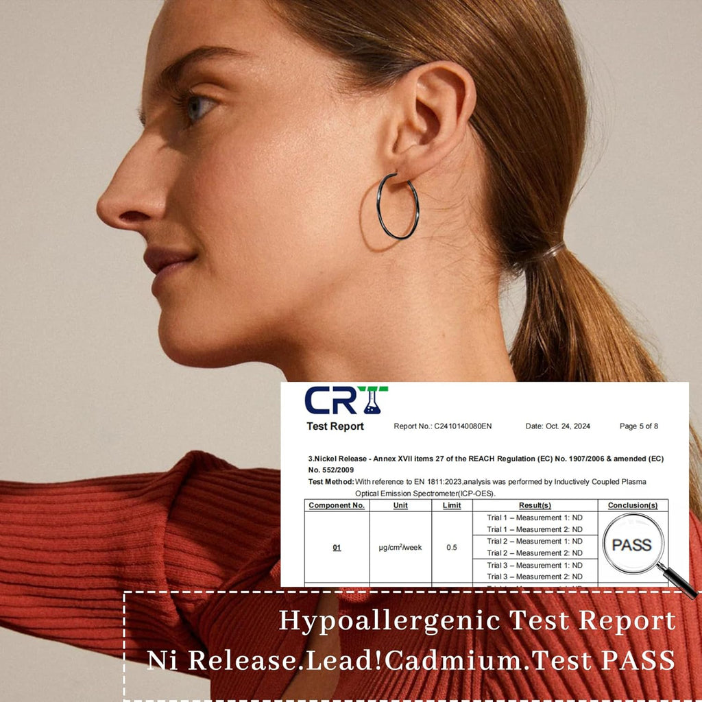 Senteria 2mm Wide 925 Sterling Silver Hoop Earrings for Women Hypoallergenic Lightweight Thin Large Big Gold Plated Hoops Earrings for Women 20/30/50/70MM