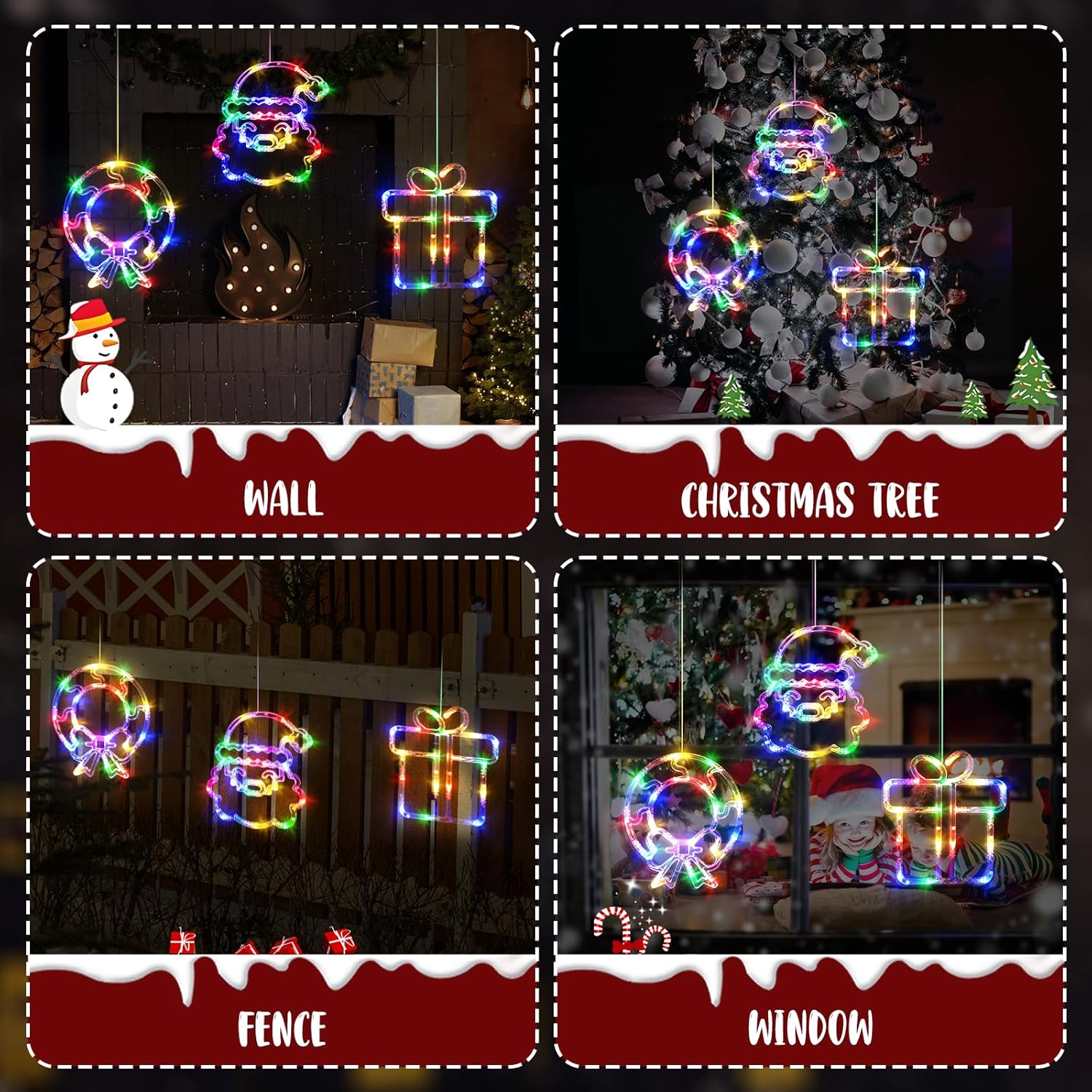 LOLStar Halloween Lights Decorations 2025 3-Pack Orange Pumpkin White Ghost Purple Bat Window Lights with Suction Cups, Battery Operated Halloween LED Lights Window Decor Slow Fade Mode and Timer