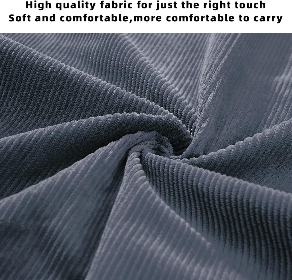 KALIDI Women Corduroy Tote Bag Zipper Casual Tote's Handbag Big Capacity Shoulder Bag with Pockets