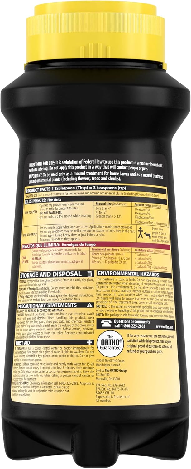 Ortho Orthene Fire Ant Killer1, Kills the Queen and Destroys Mounds, Begins Working in 60 minutes, 12 oz., 2-Pack