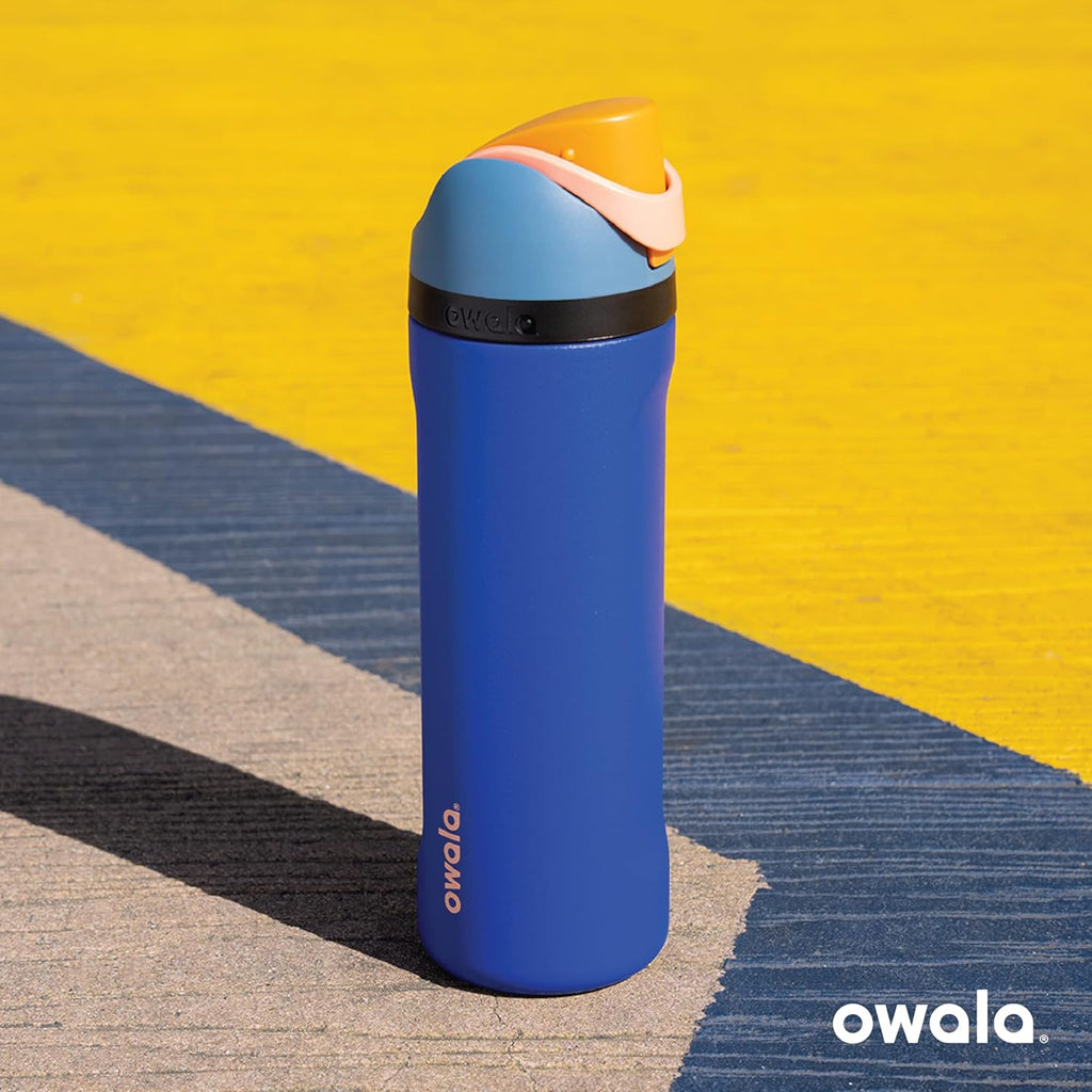 Owala FreeSip Insulated Stainless Steel Water Bottle with Straw, BPA-Free Sports Water Bottle, Great for Travel, 24 Oz, Denim