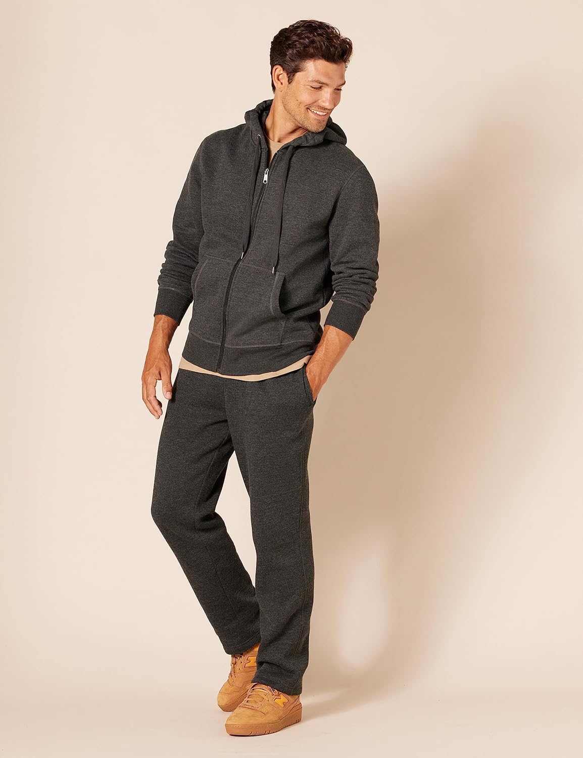Essentials Men's Full-Zip Fleece Hoodie (Available in Big & Tall)
