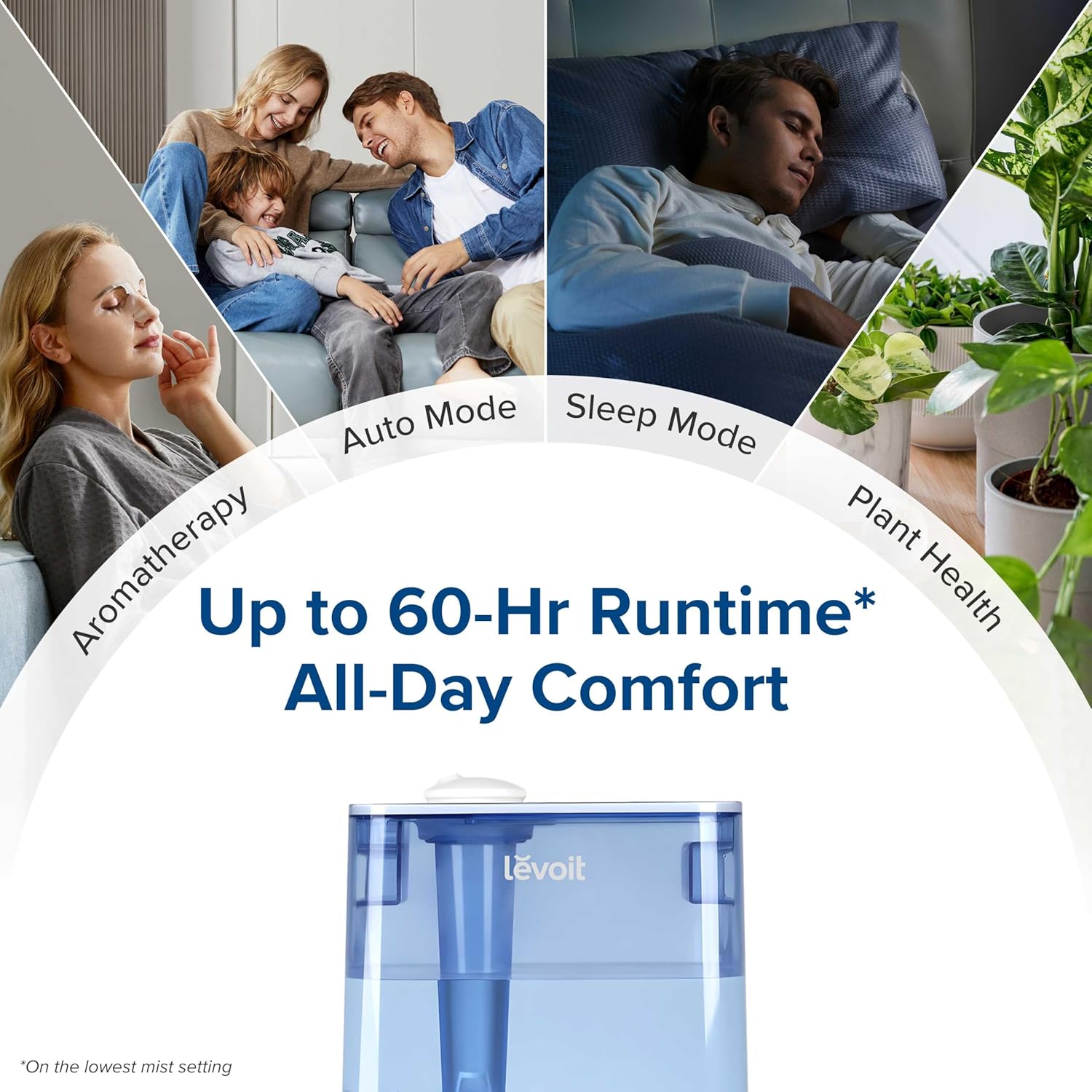 LEVOIT Smart Humidifiers for Bedroom Large Room Home,(6L) Cool Mist Top Fill Essential Oil Diffuser for Baby & Plants,Smart App & Voice Control, Rapid Humidification & Auto Mode-Quiet Sleep Mode, Gray