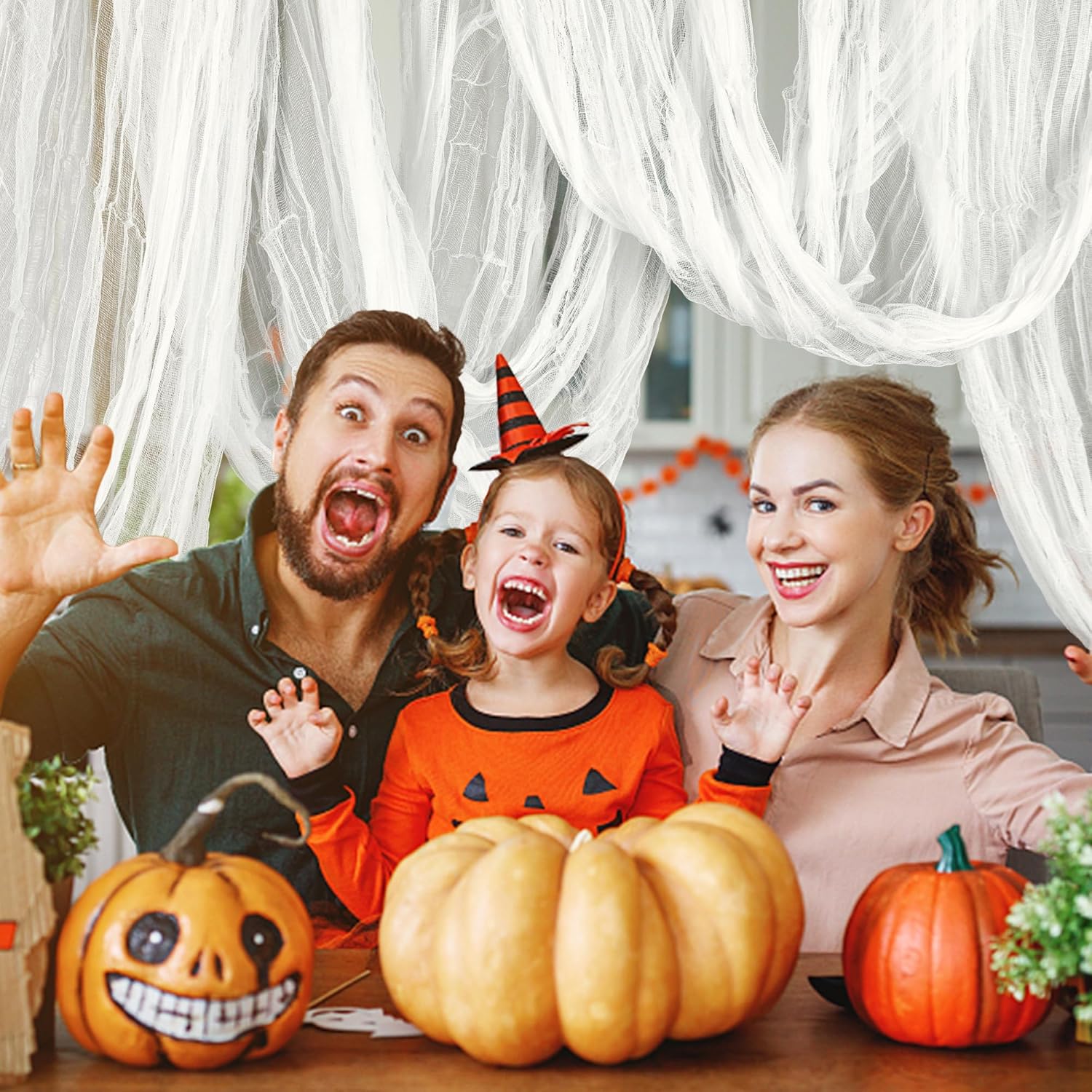 197" x 85" Halloween Creepy Cloth - Halloween Spooky Fabric Cloth - Scary Gauze Blood Creepy Cloth for Haunted House Halloween Party Yard Wall Doorway Outdoors Decoration