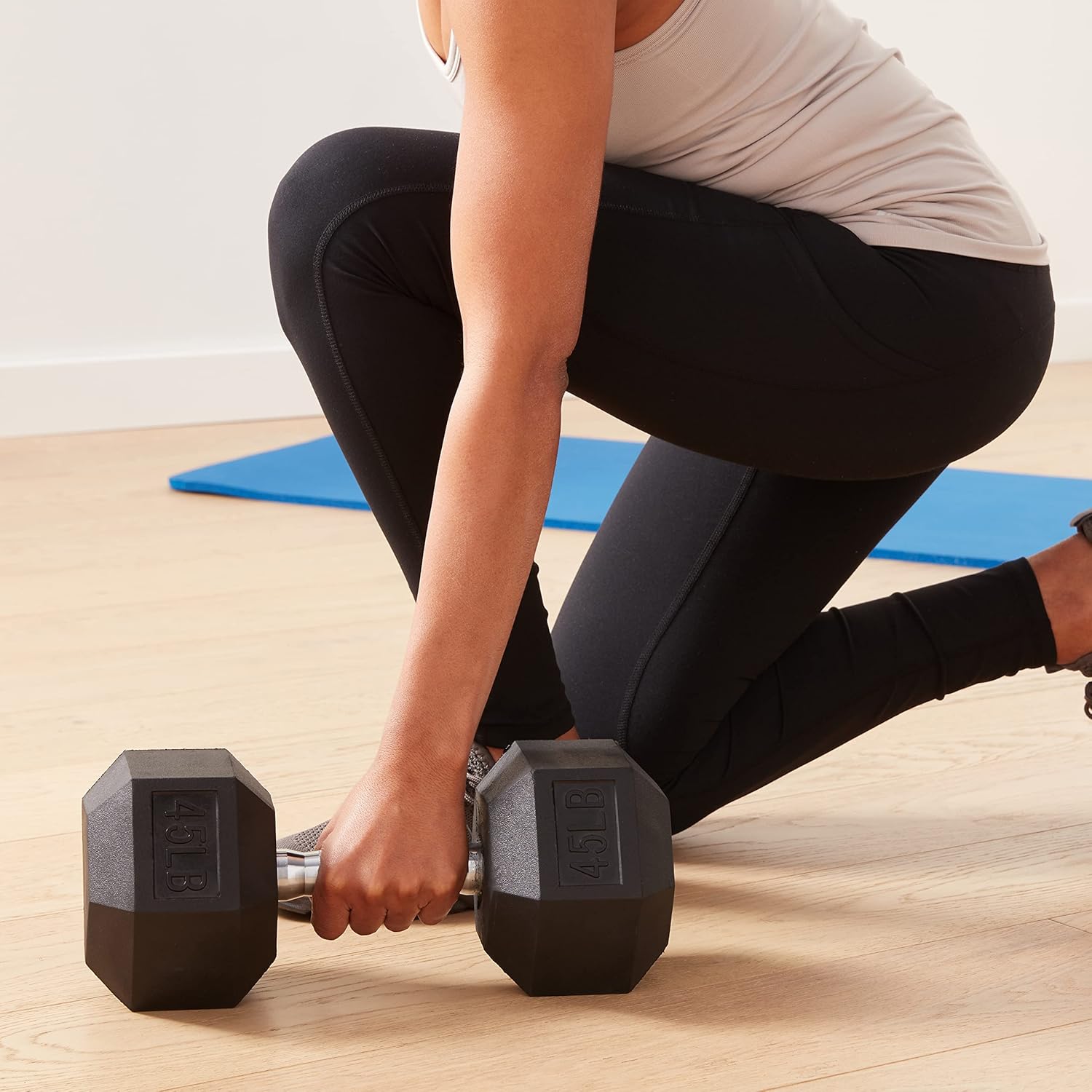 Basics Rubber Hex Dumbbell Hand Weight